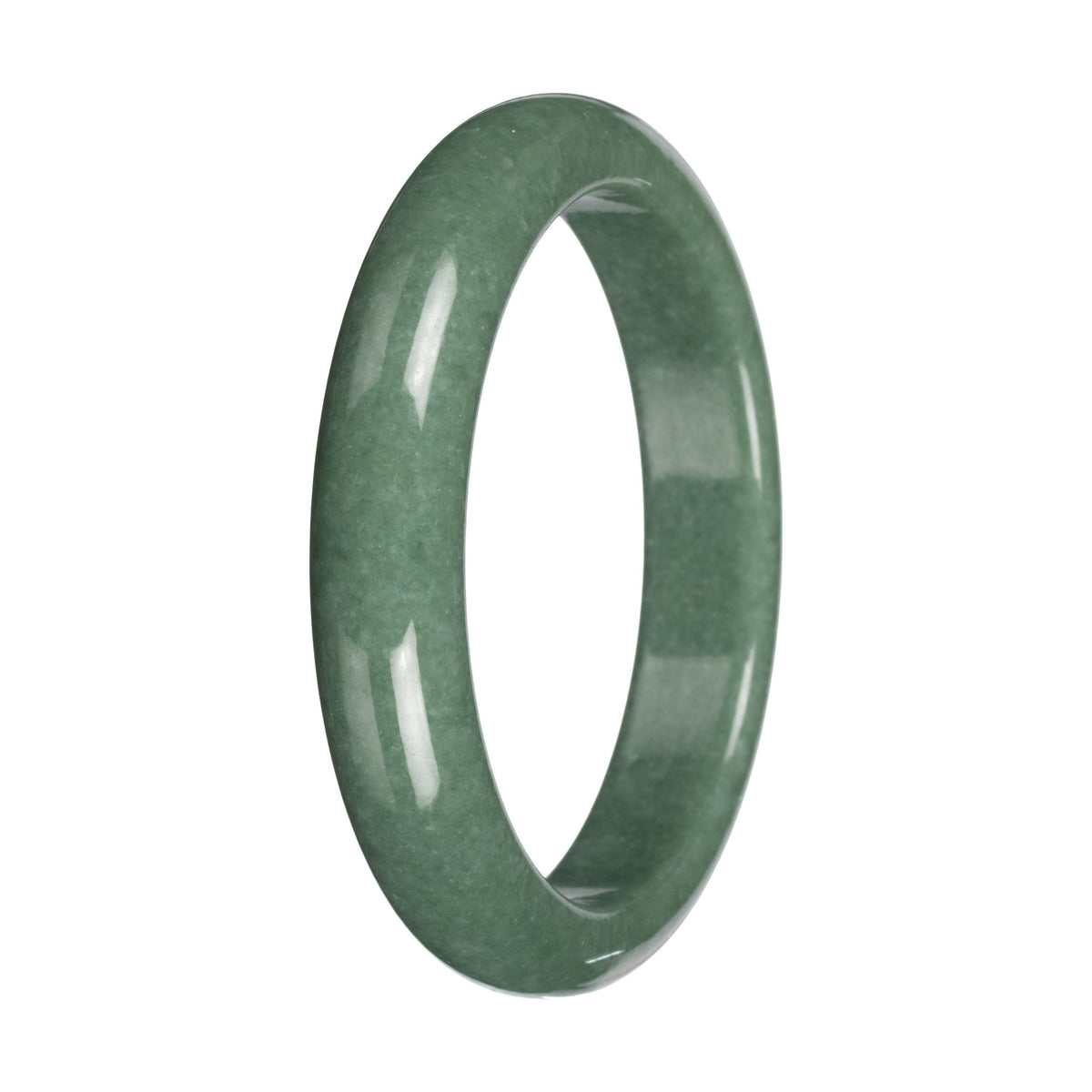 Green Burmese Jade Bangle Bracelet – Half Moon (56mm–63mm)