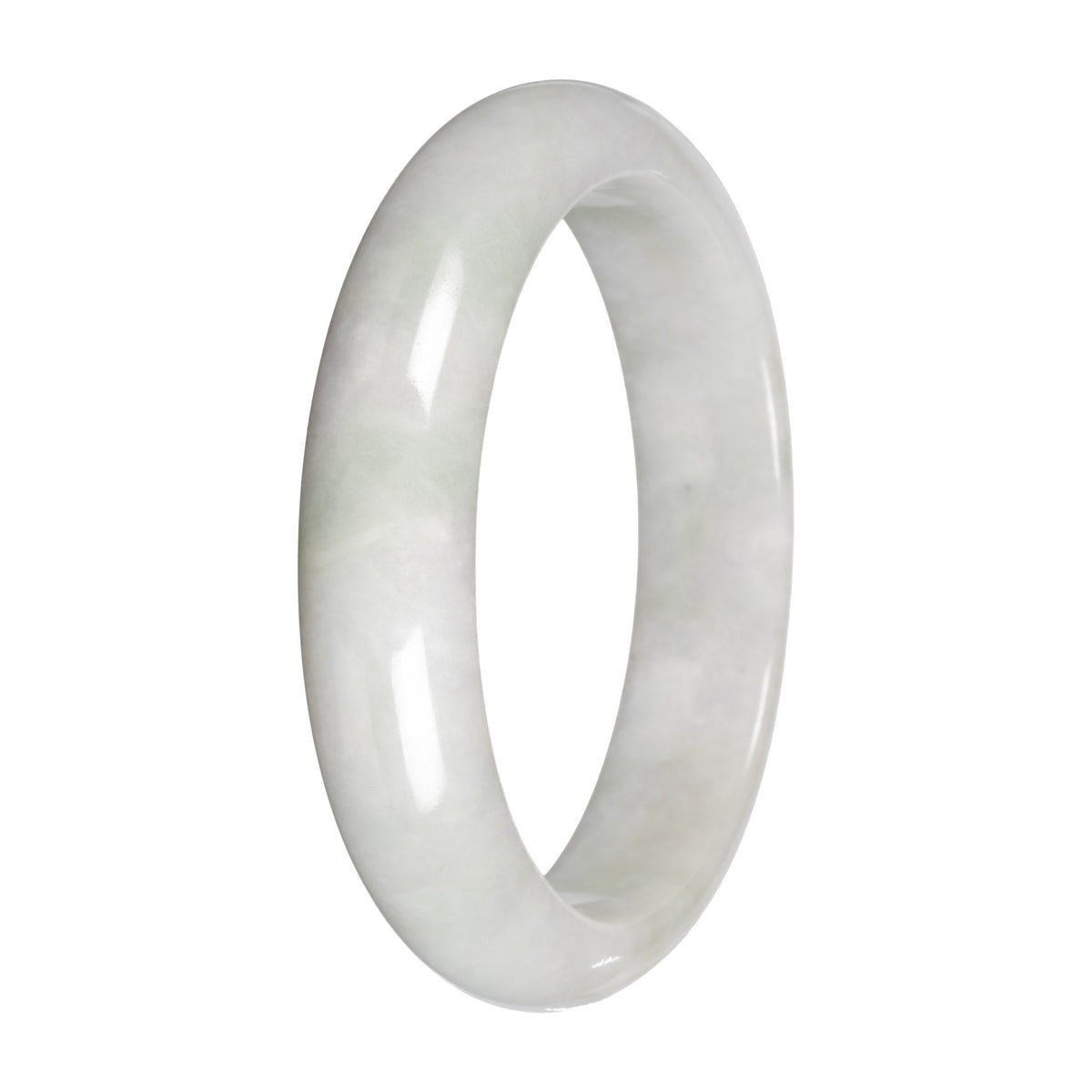 Natural Burmese Jadeite Bangle Bracelet – 'Misty Hills' (55mm–63mm)