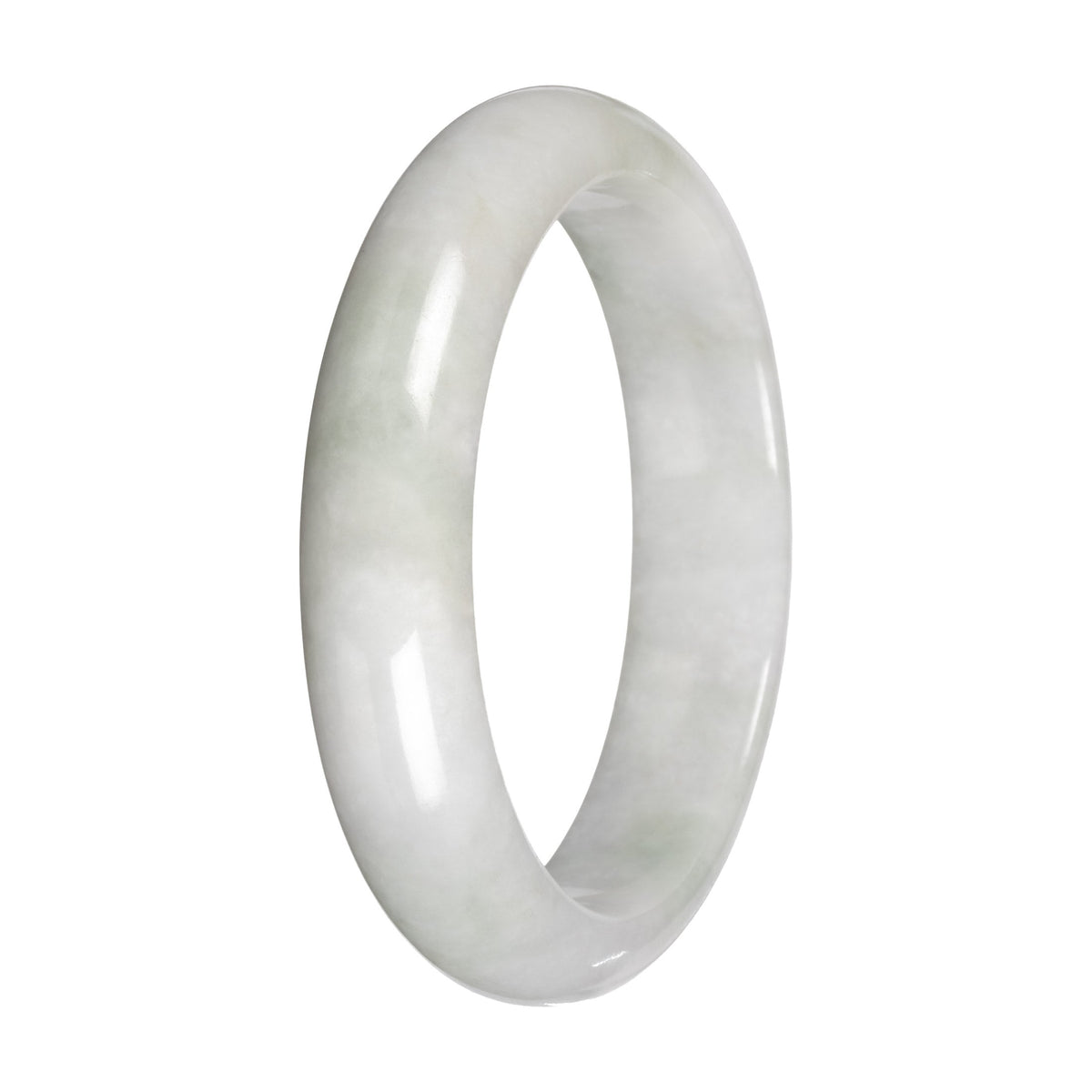 Natural Burmese Jadeite Bangle Bracelet – 'Misty Hills' (55mm–63mm)