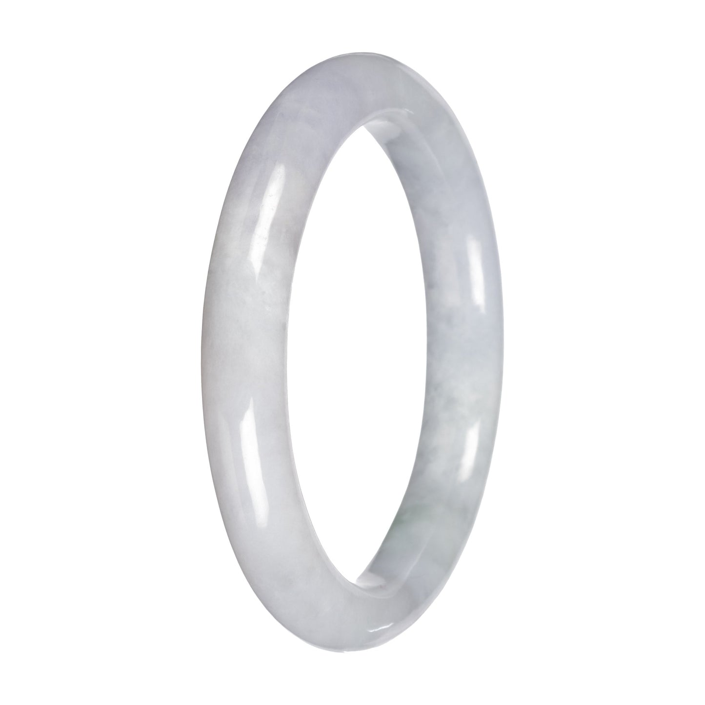 Natural Pale Lavender Traditional Jade Bangle - 57mm Petite Round