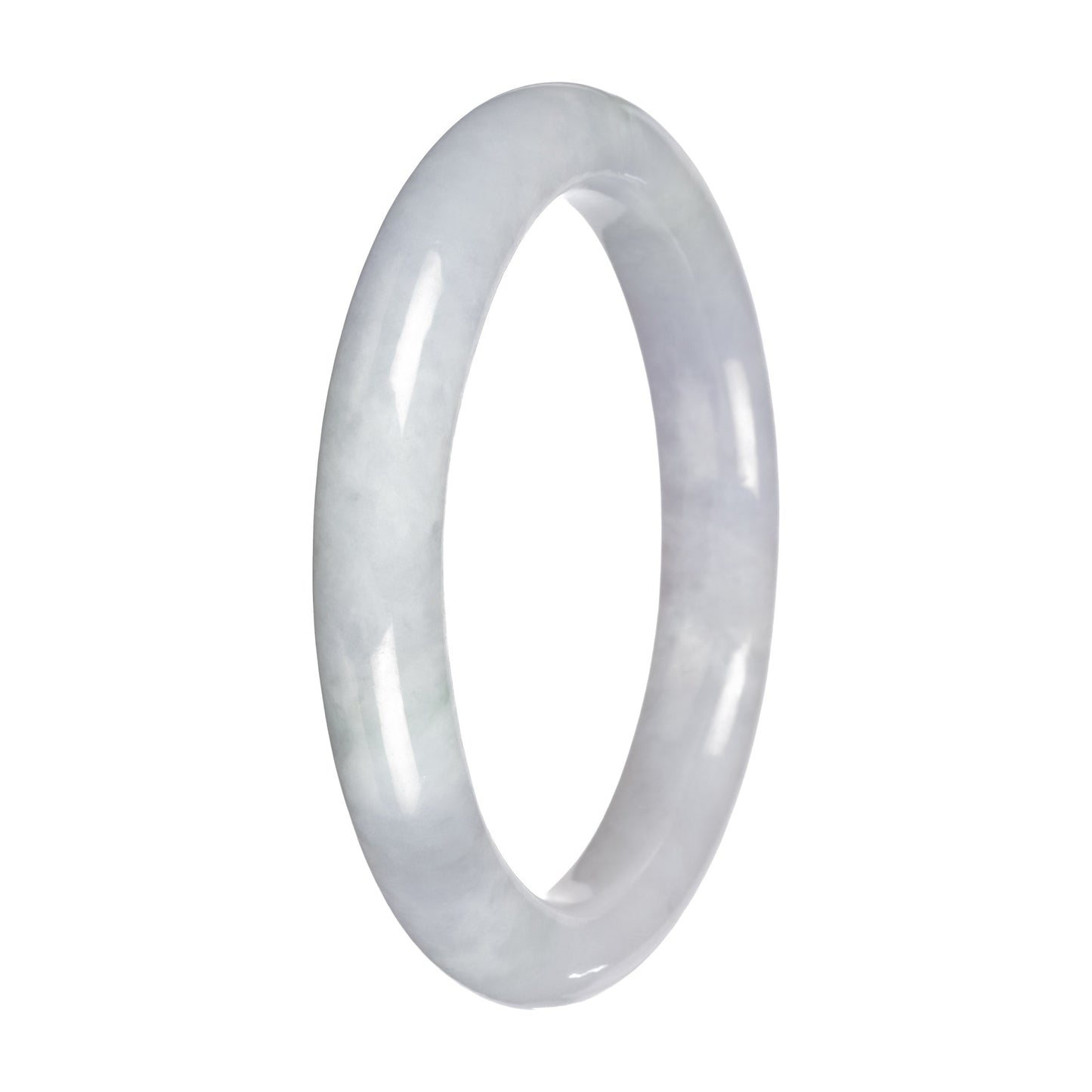 Natural Pale Lavender Traditional Jade Bangle - 57mm Petite Round