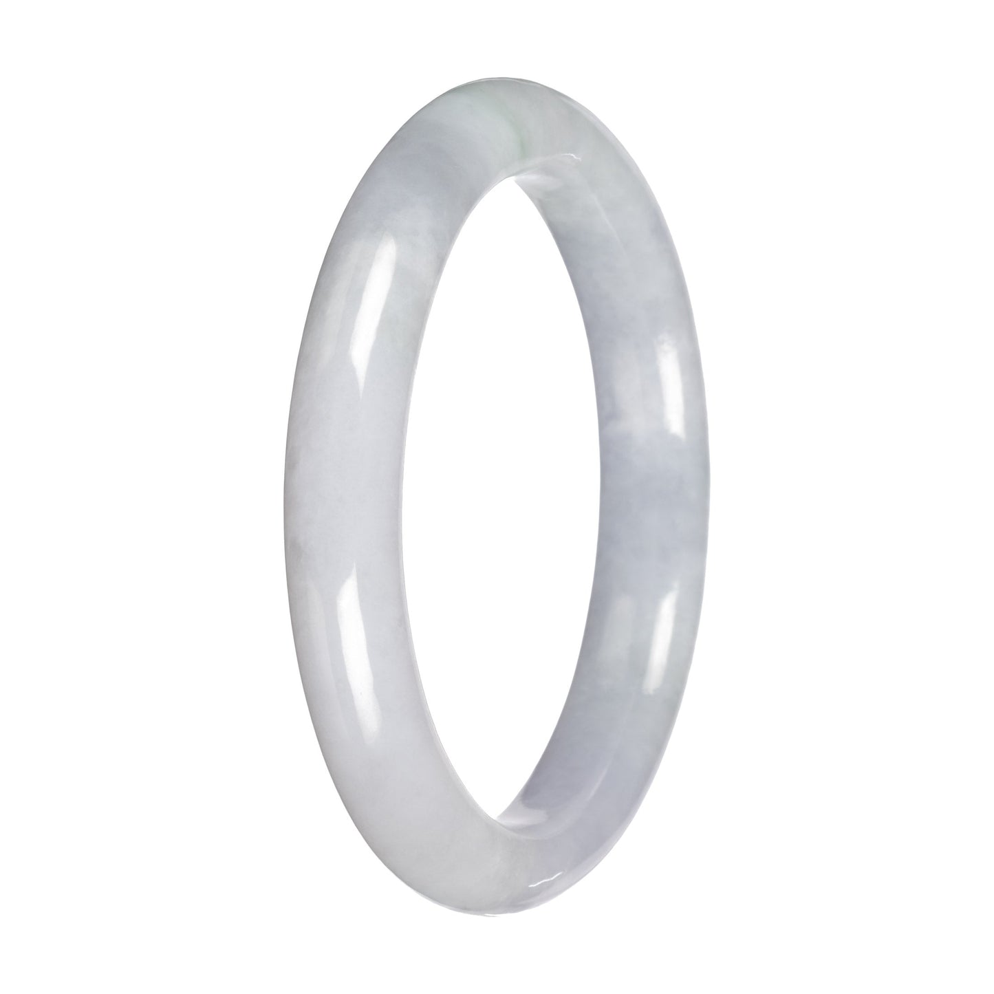 Natural Pale Lavender Traditional Jade Bangle - 57mm Petite Round