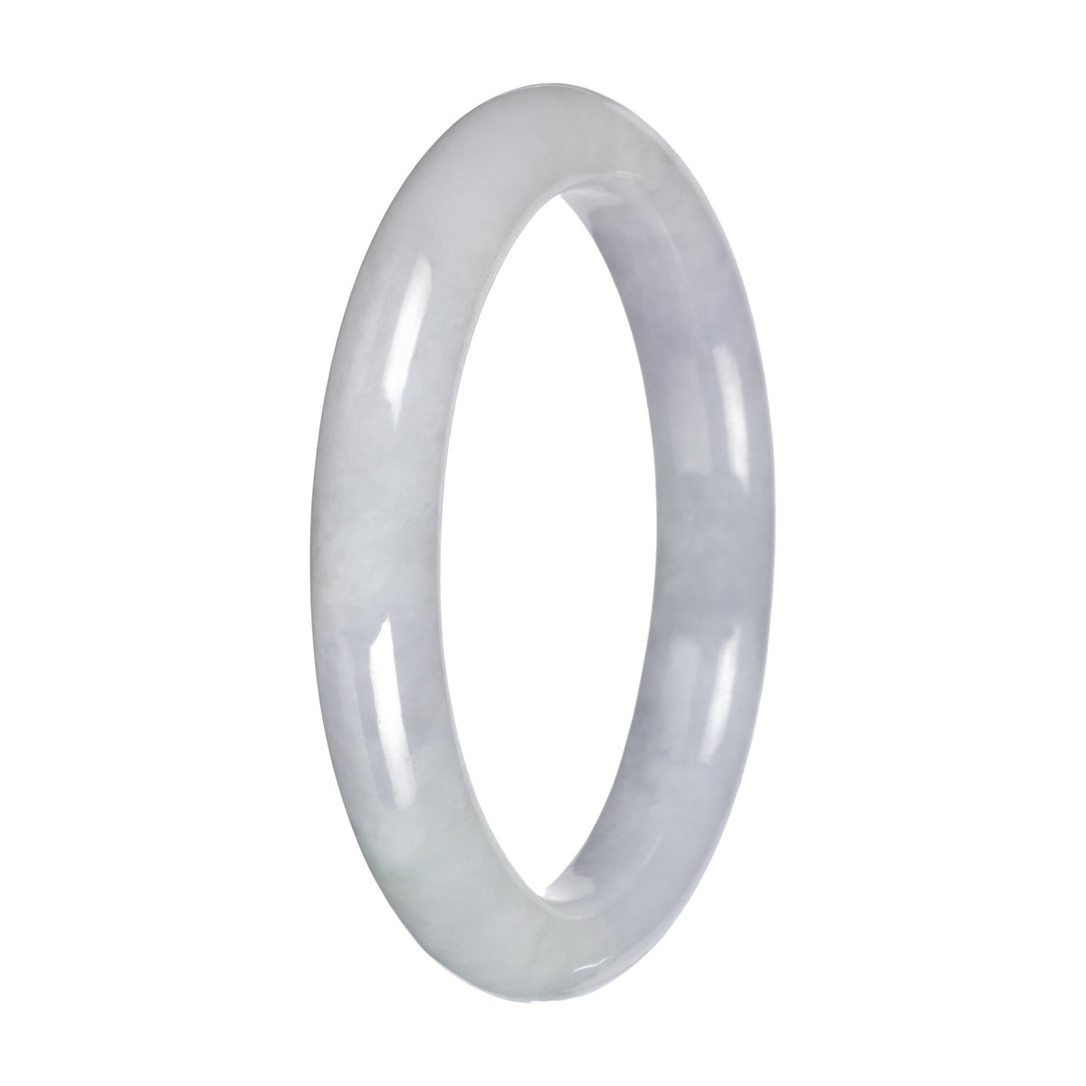 Natural Pale Lavender Traditional Jade Bangle - 57mm Petite Round