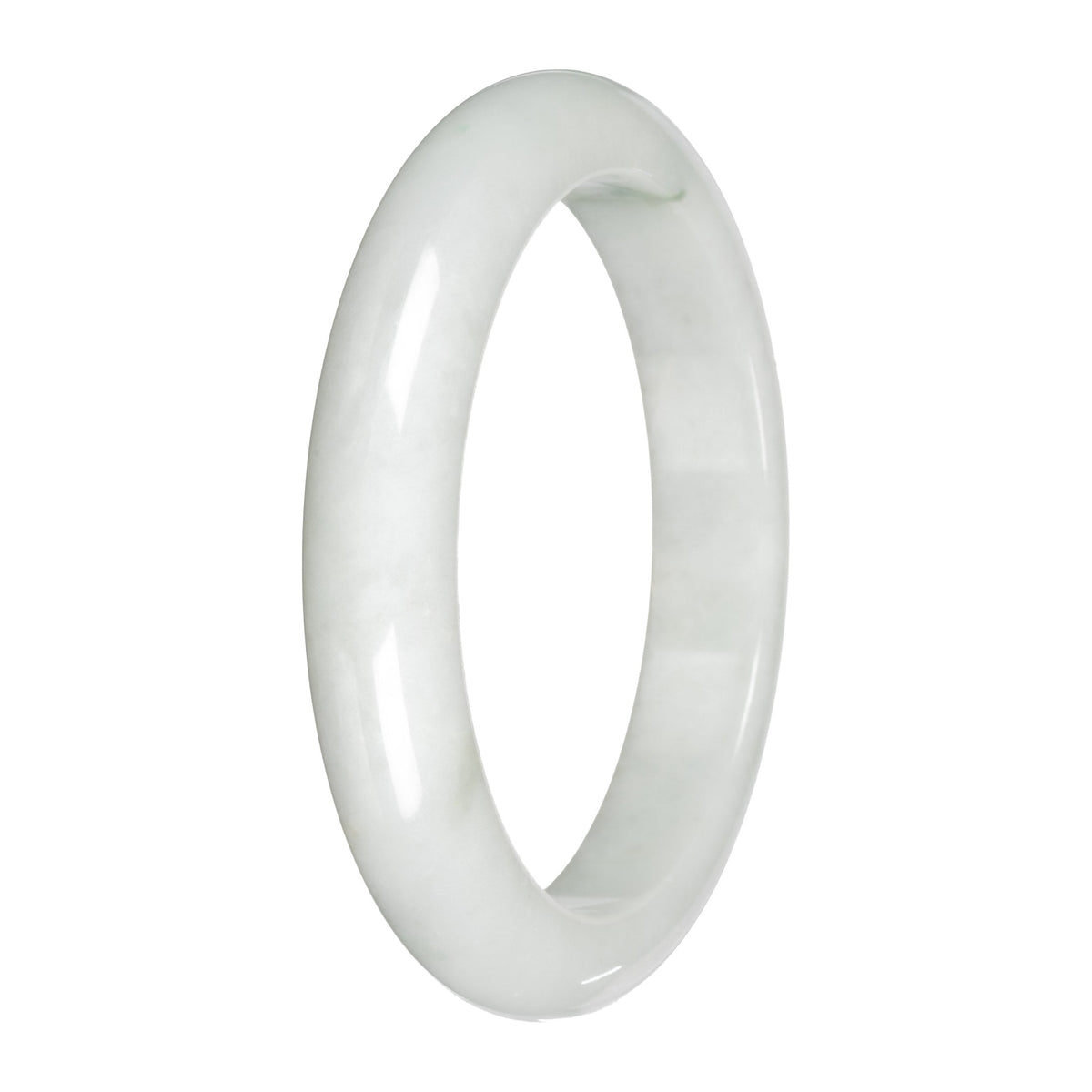 Authentic White Jade Bangle - 59mm Half Moon
