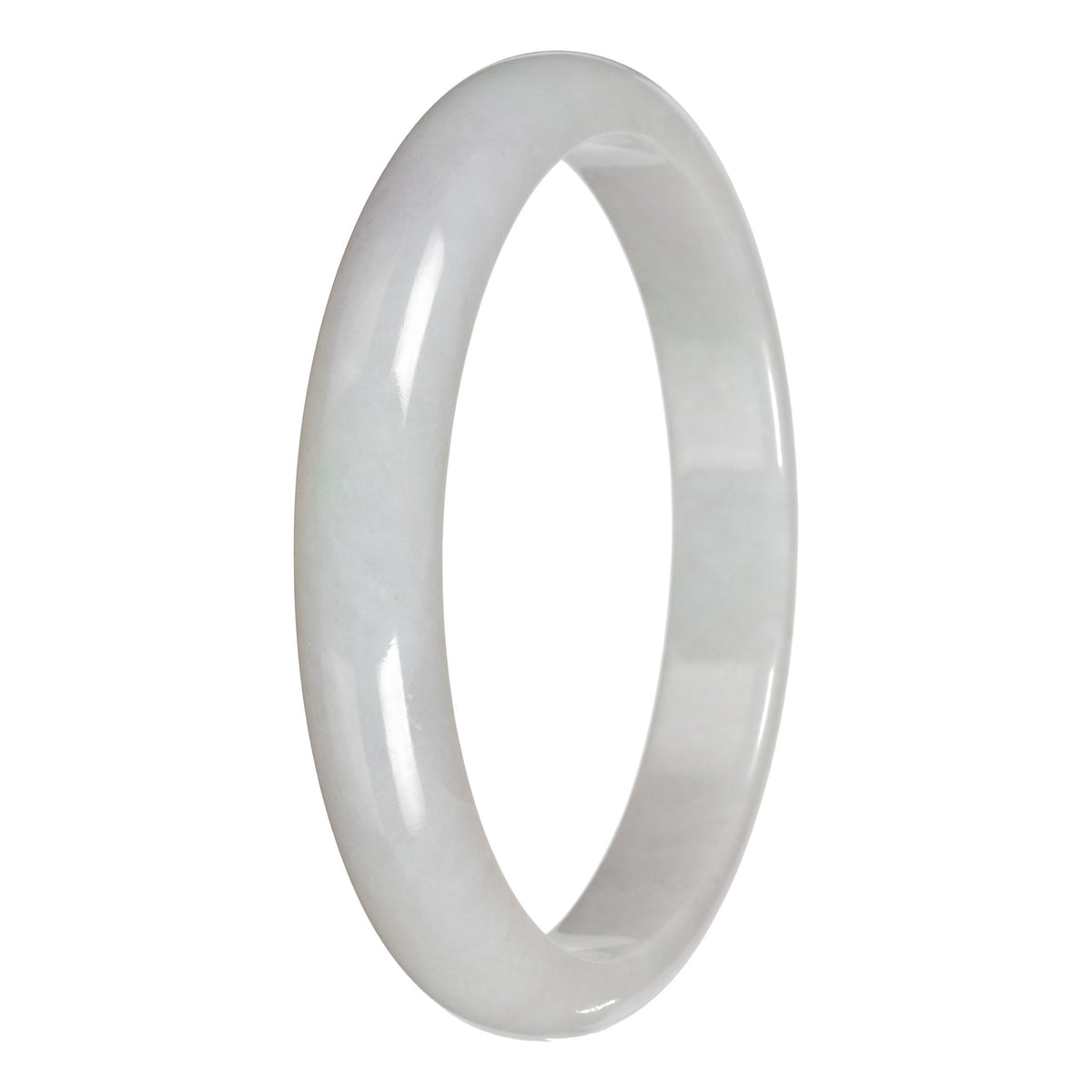 Authentic White Traditional Jade Bangle - 78mm Half Moon