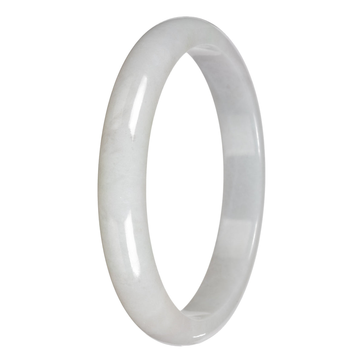 Authentic White Traditional Jade Bangle - 78mm Half Moon
