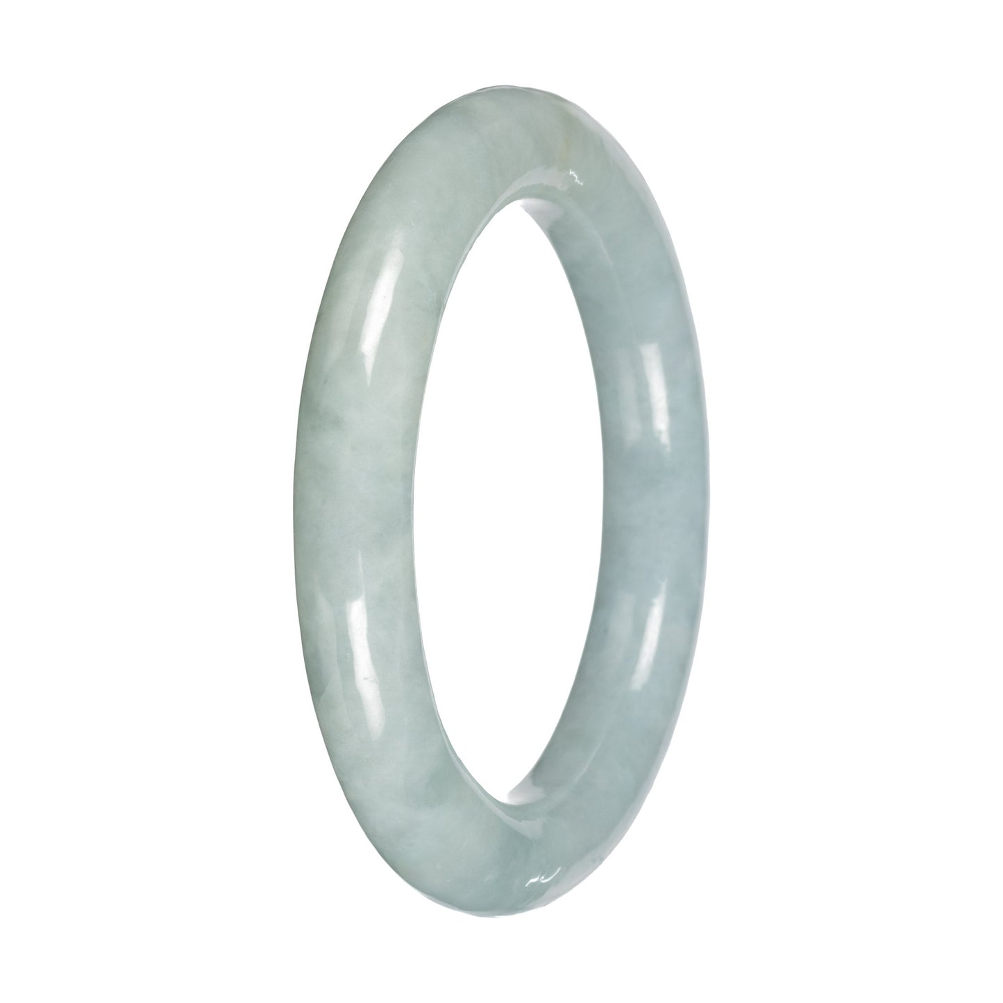 Genuine Light Green Traditional Jade Bangle - 52mm Round