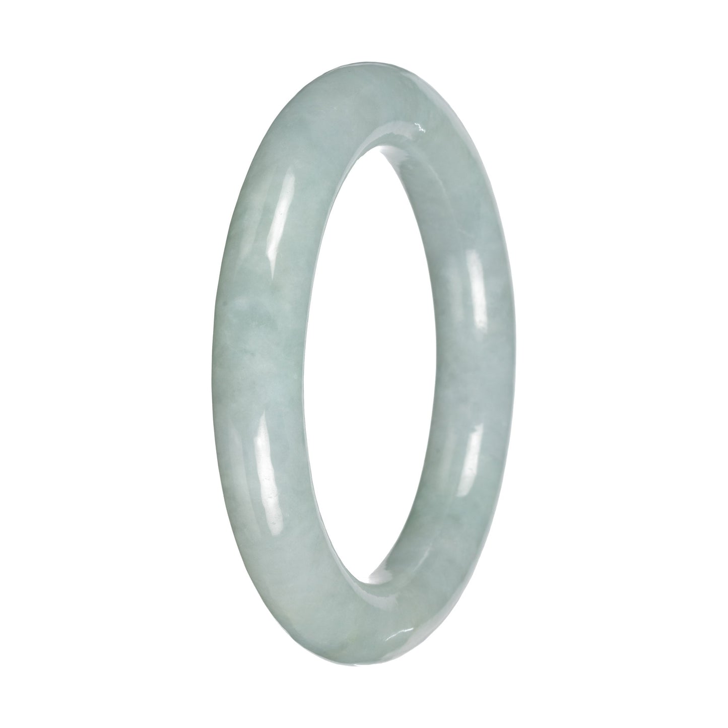 Grade A Light Green Jadeite Bangle Bracelet - 52mm Round