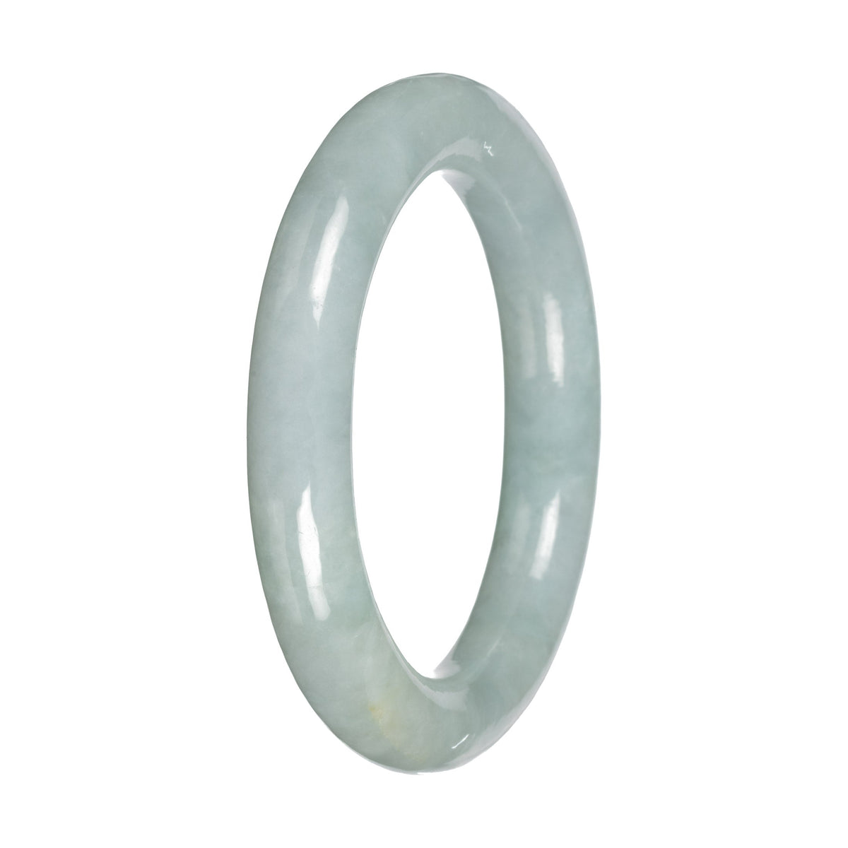 Grade A Light Green Jadeite Bangle Bracelet - 52mm Round