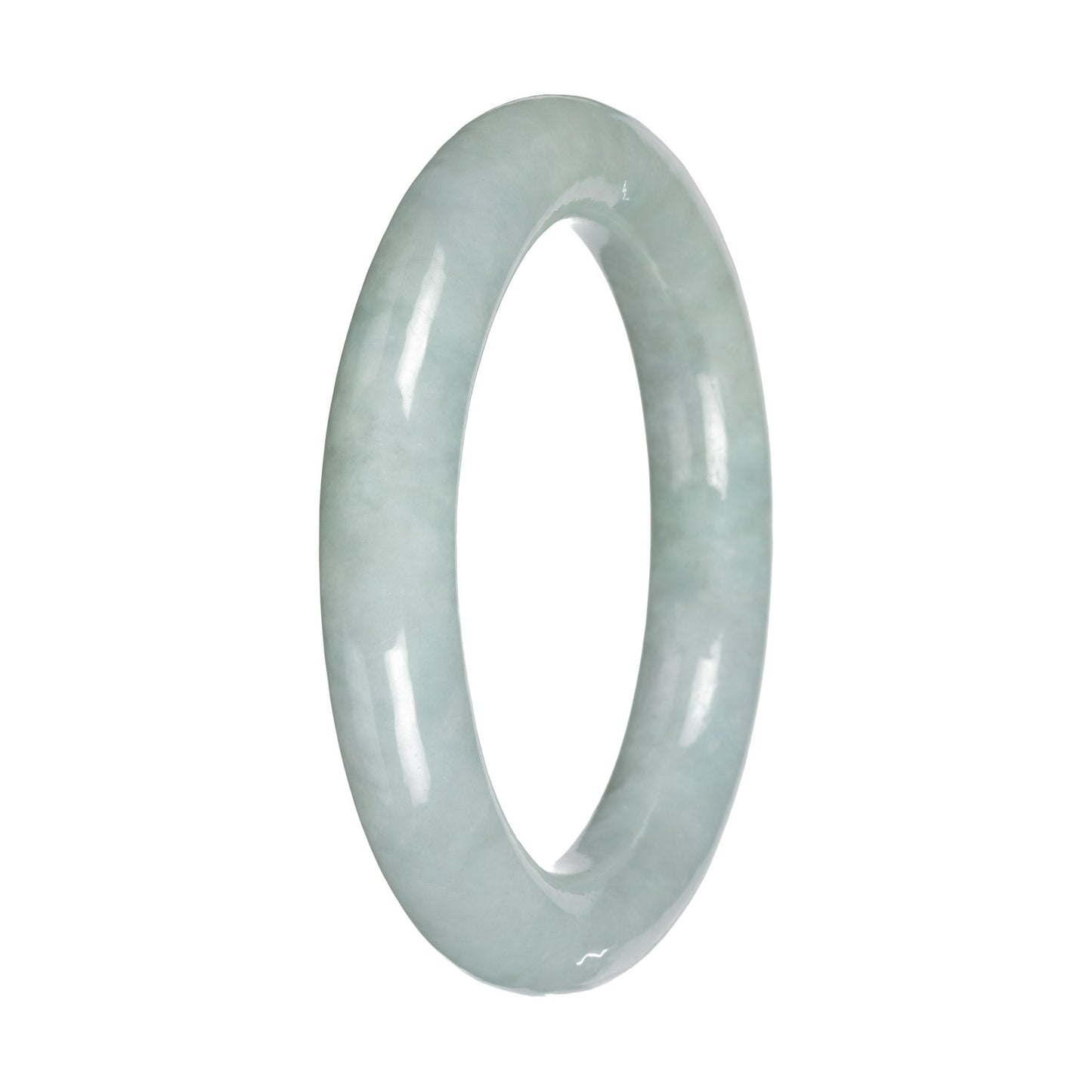 Grade A Light Green Jadeite Bangle Bracelet - 52mm Round