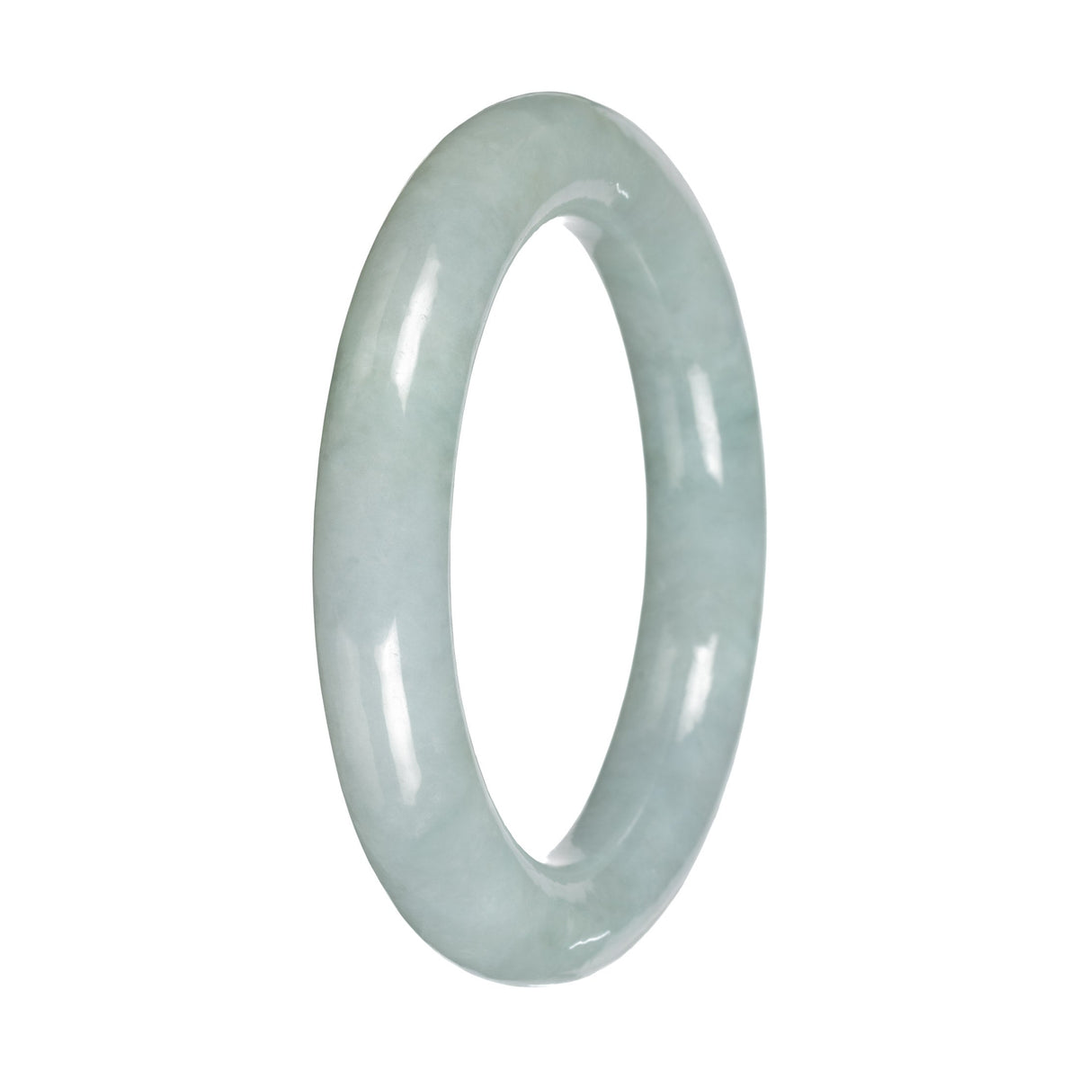 Grade A Light Green Jadeite Bangle Bracelet - 52mm Round