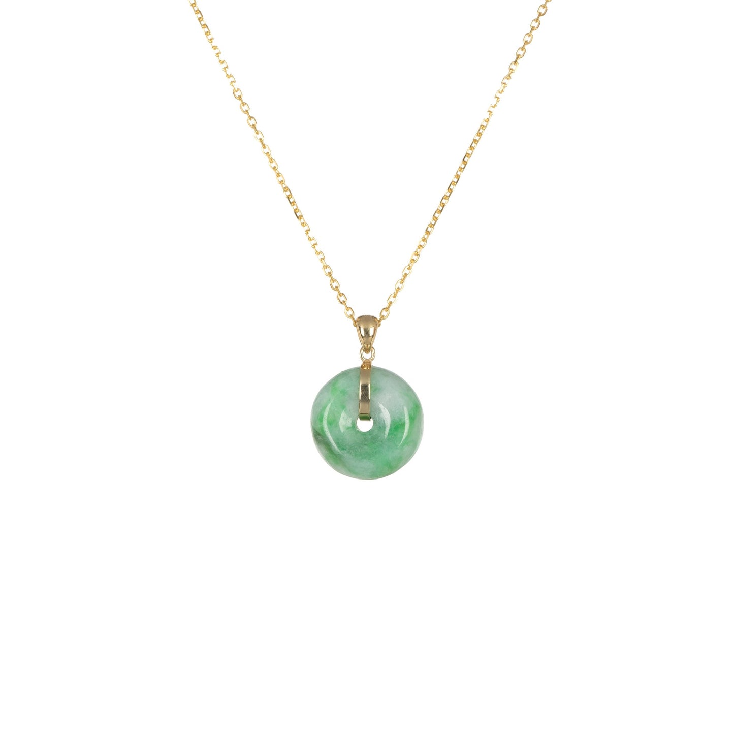 Untreated Green Pattern Jade Pendant - Kandy Donut