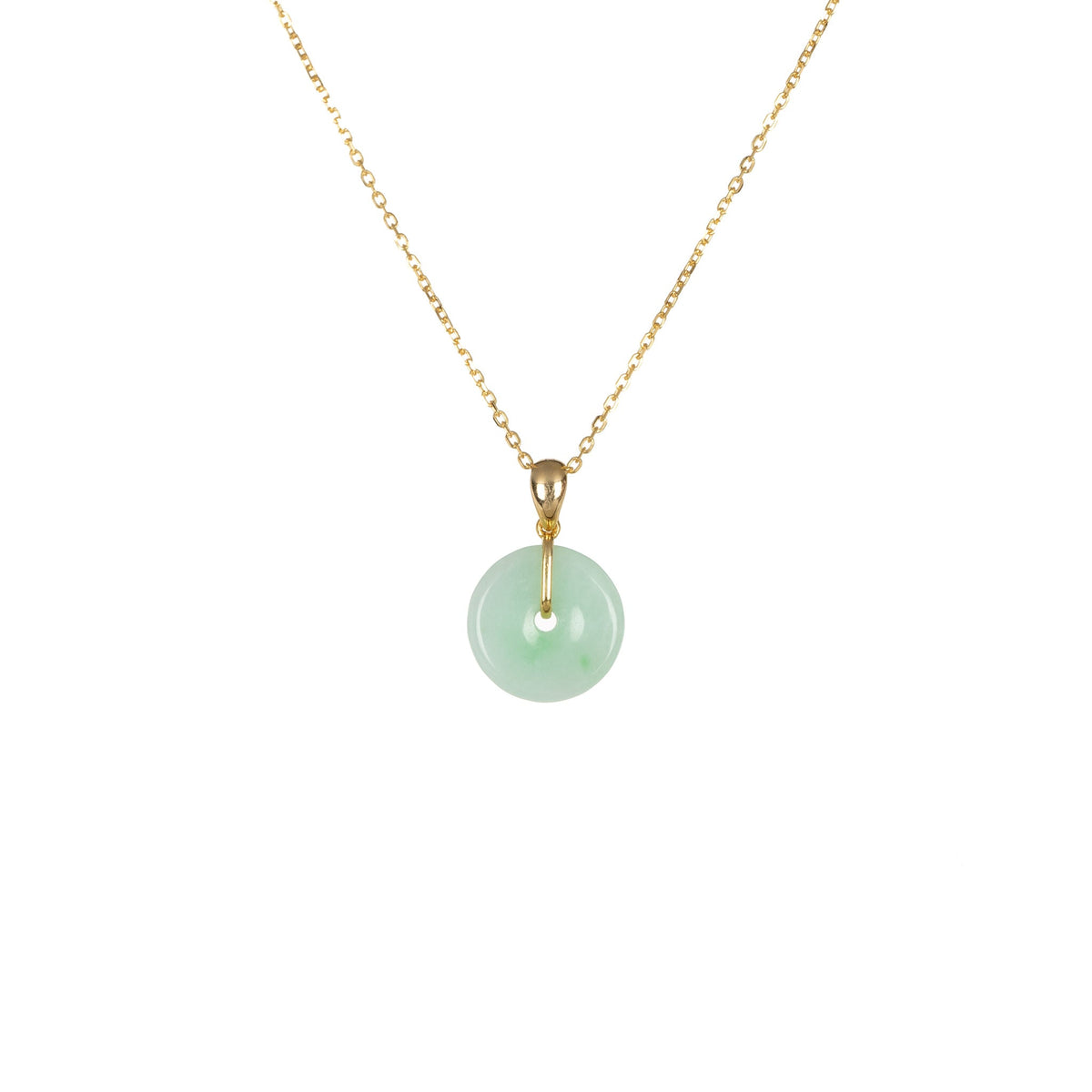 Natural Light Green Jade Necklace - Kandy Disc