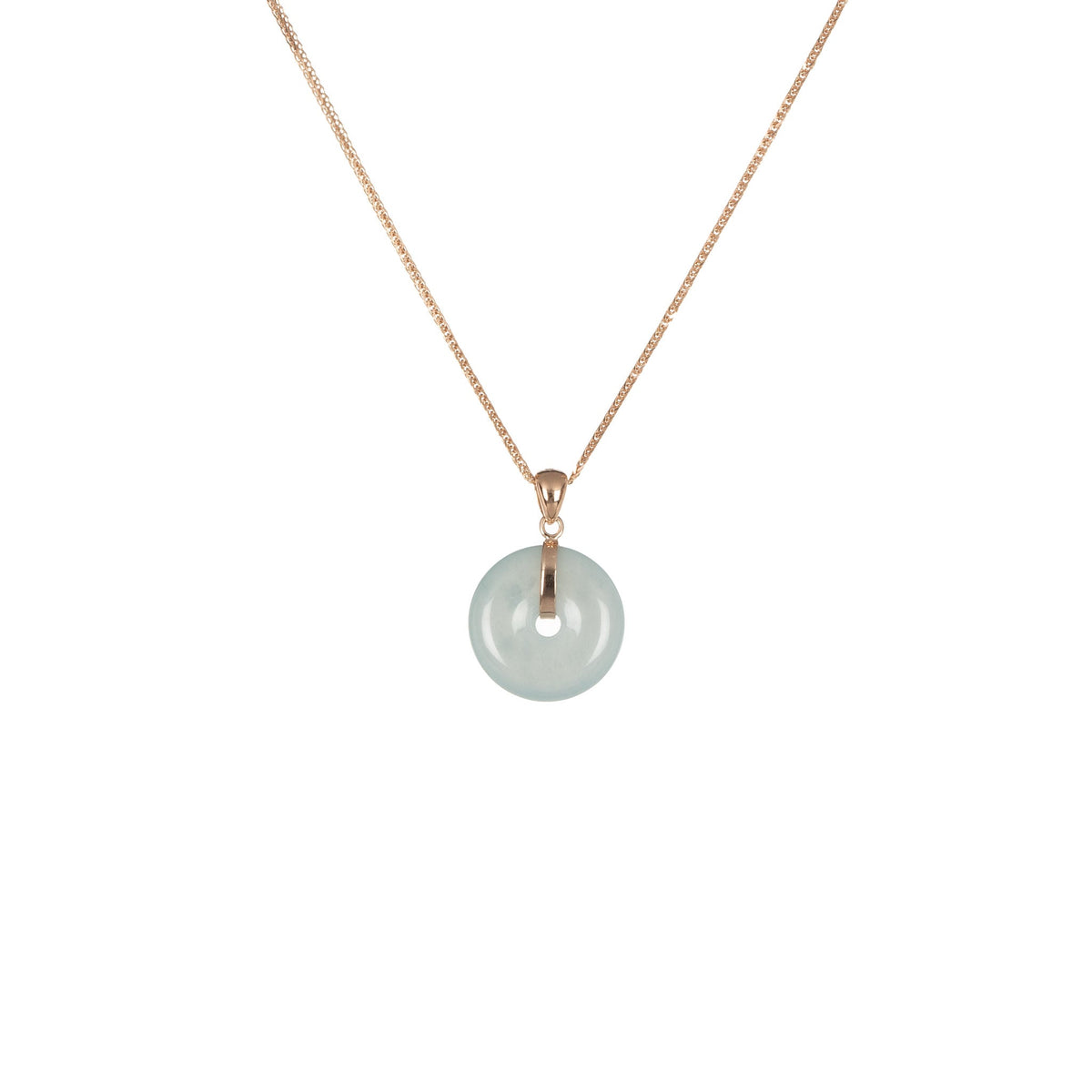 Natural Bluish Green Jadeite Pendant - Kandy Disc