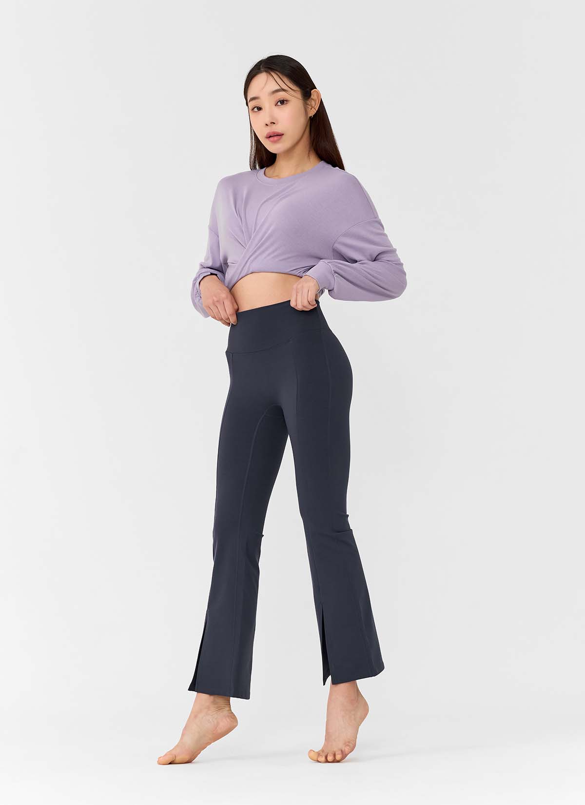 [Only New Member]XELLA Napping Boots Cut Slit Pants