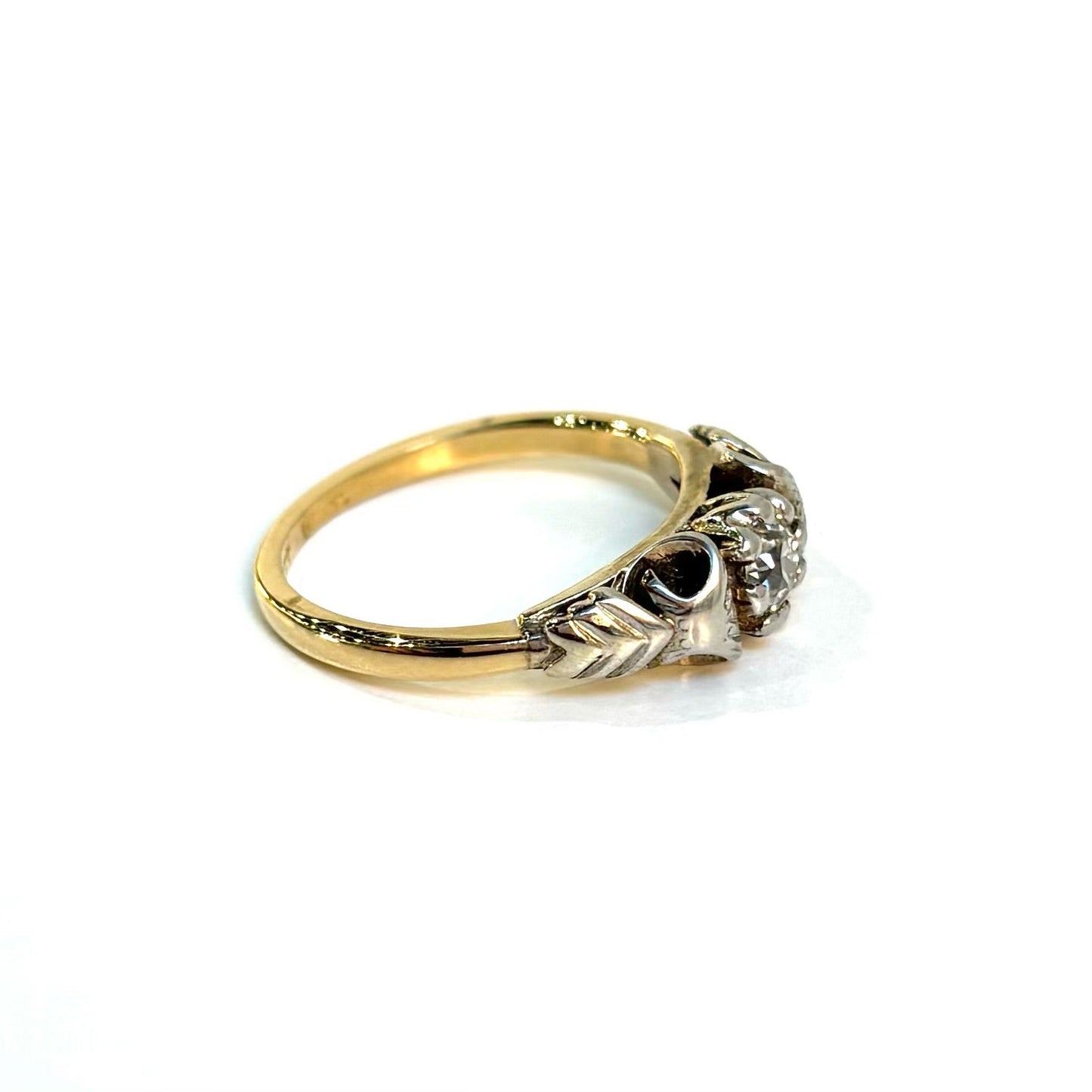0.35CT Old European Cut Diamond Arrow Tree Ring | Vintage