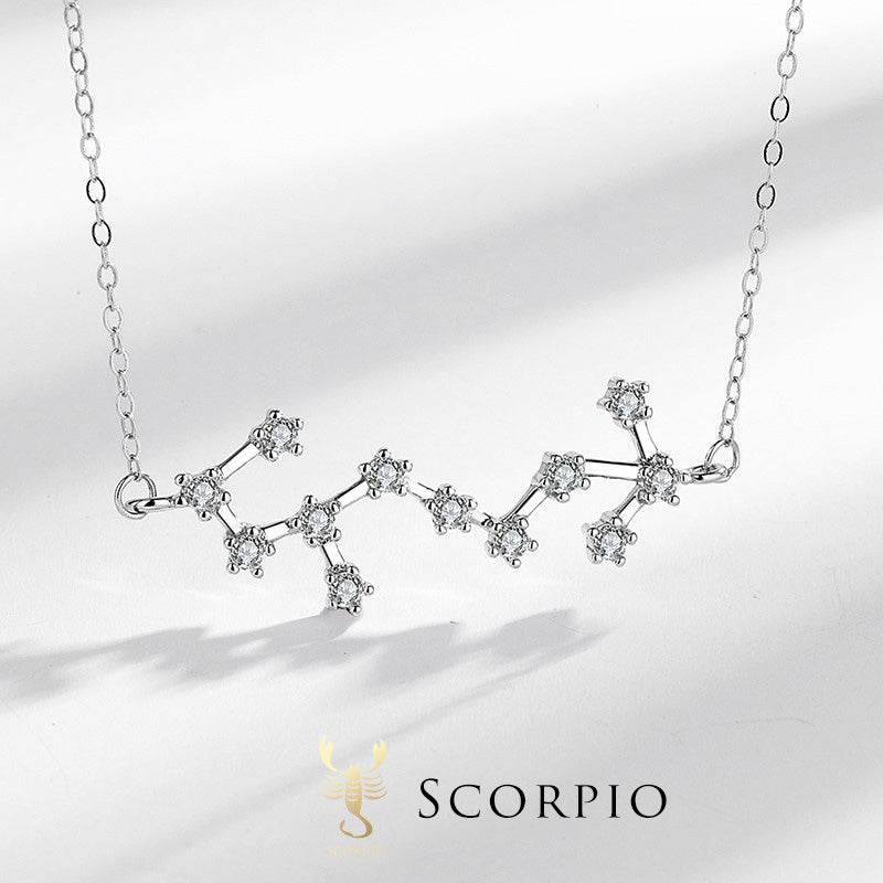 Fortune Jewel 925 Sterling Silver 12 Constellations of the Zodiac Astrology Blessing Necklace Pendant