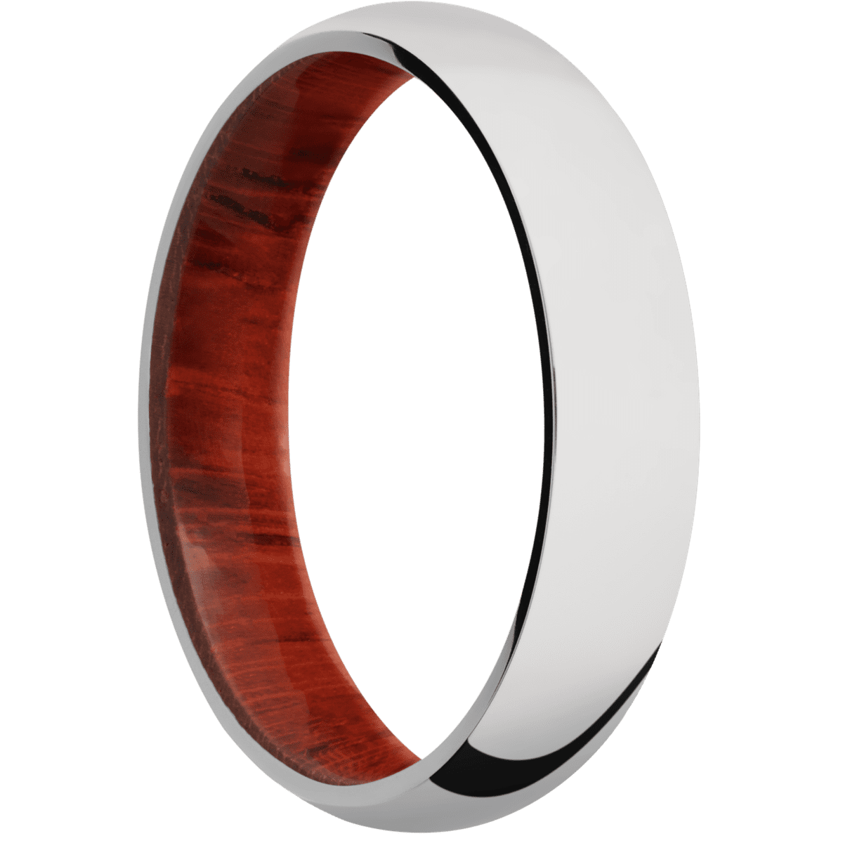 10K White Gold + Polish Finish + Padauk