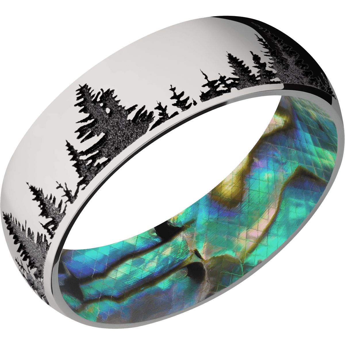 Titanium + Polish Finish + Abalone