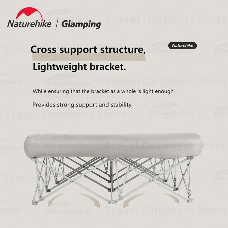 Naturehike Camping Wide Bed Frame Folding For Air Foam Mattress 200kg Max Load Heightened Inflatable Double Queen Size Air Bed Bracket XJC13