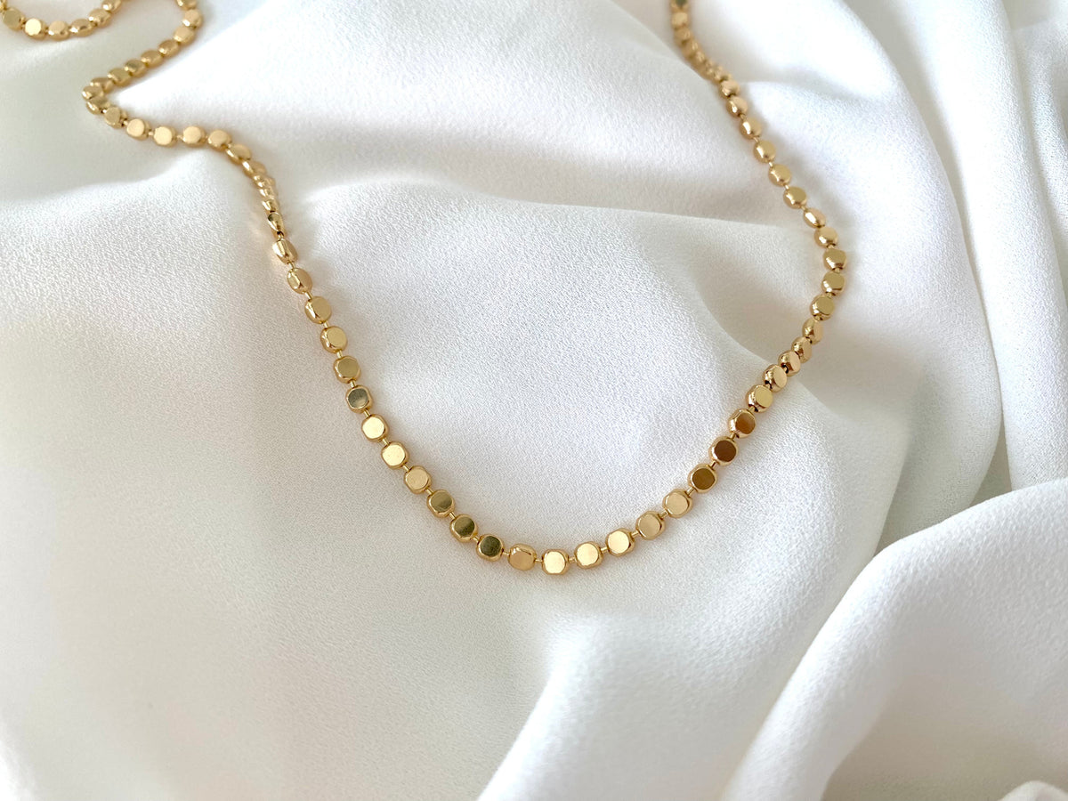 Gold Filled Layering Chain Necklaces for Women Minimalist Necklace Rope Chain Thick Paperclip Dot Chain Everyday Necklace Christmas Gifts