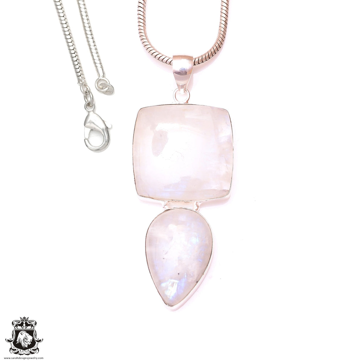 AAA Ceylon Rainbow Moonstone Pendant & 3MM Italian Chain P9765