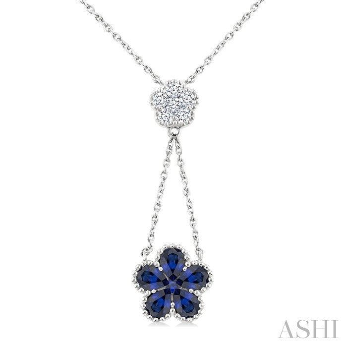 Blossom Pear Shape Gemstone & Diamond Necklace