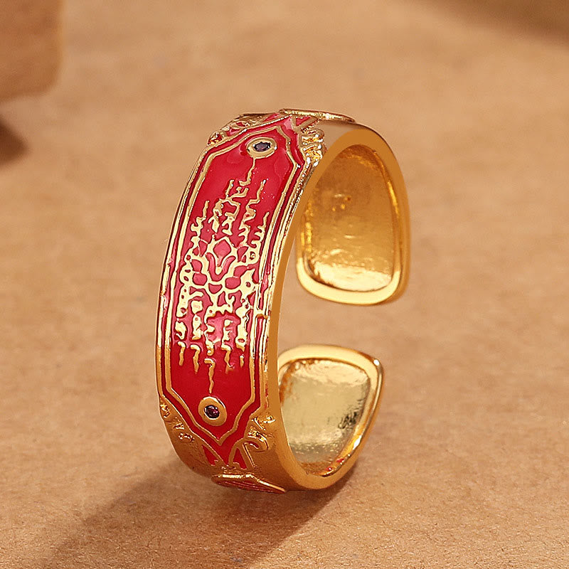 Fortune Jewel Five Scriptures Copper Healing Ring