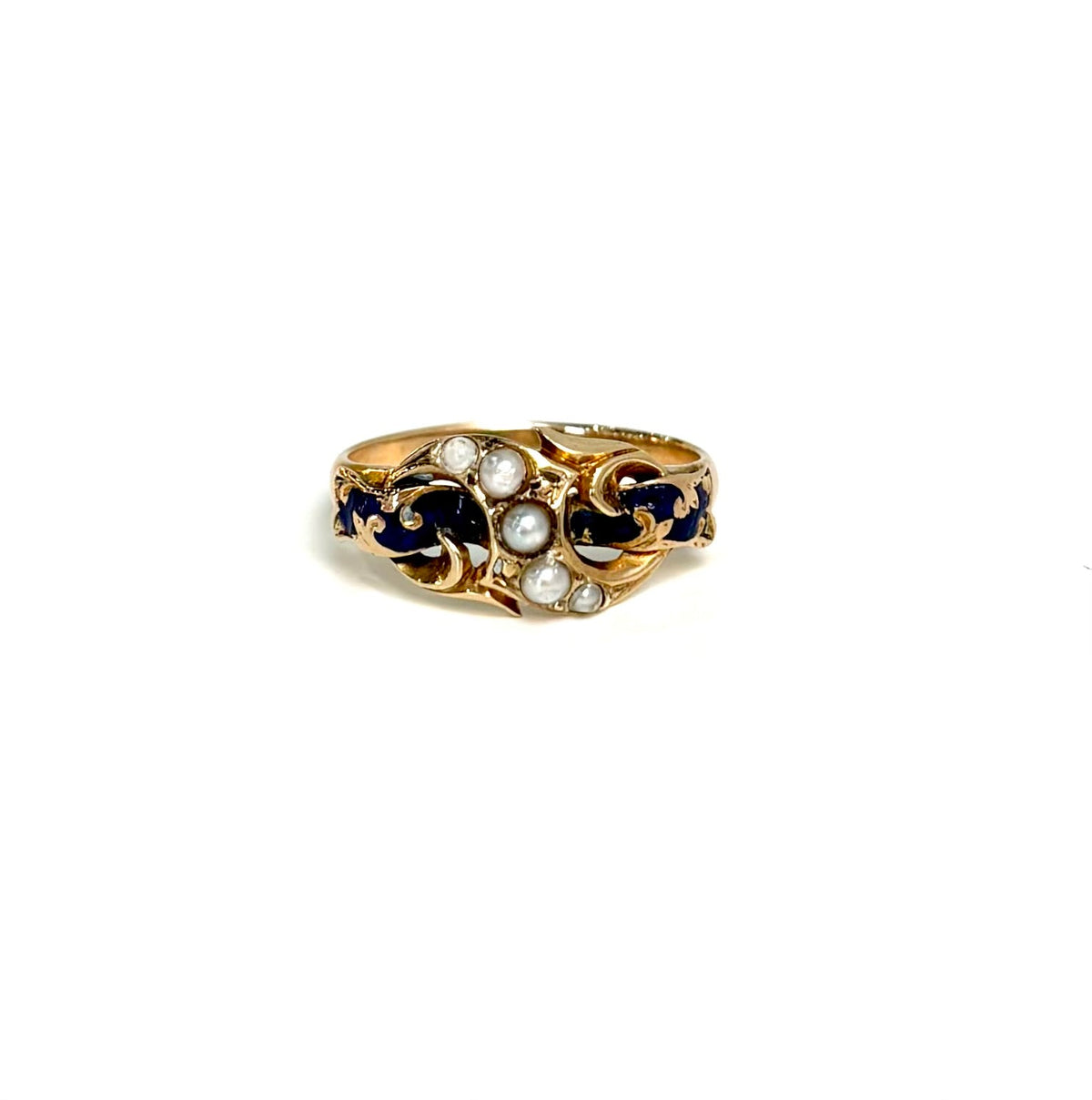 Enamel and Seed Pearl Ring | 1850-1880 | Vintage