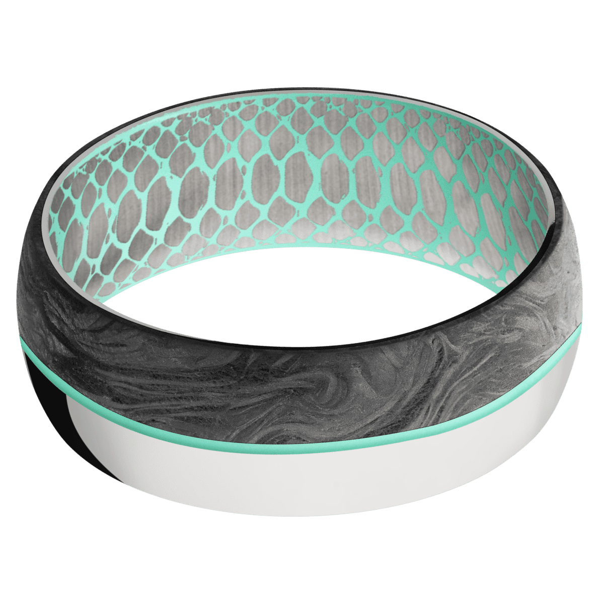 10K White Gold + Polish Finish + Robins Egg Blue