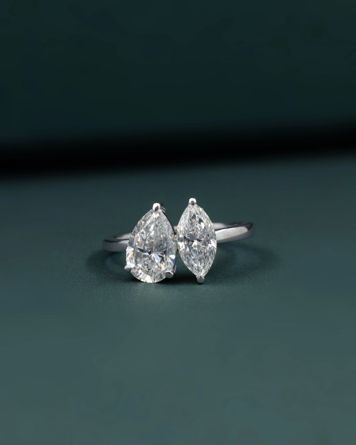 2.58 CTW Toi et Moi Pear & Marquise Cut Lab-Grown Diamond Ring