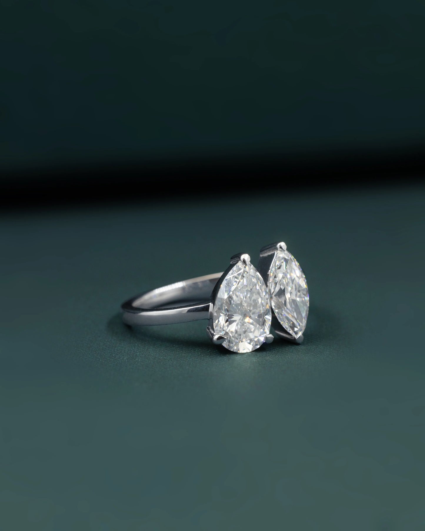 2.58 CTW Toi et Moi Pear & Marquise Cut Lab-Grown Diamond Ring