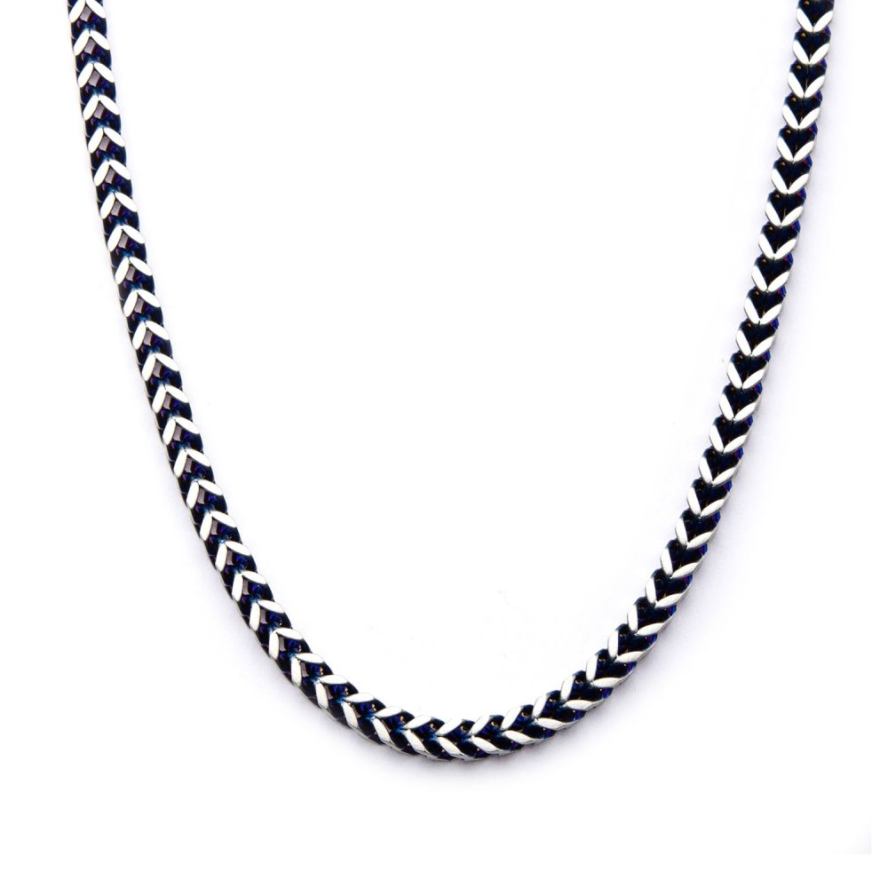 Blue IP Stainless Steel Franco Chain
