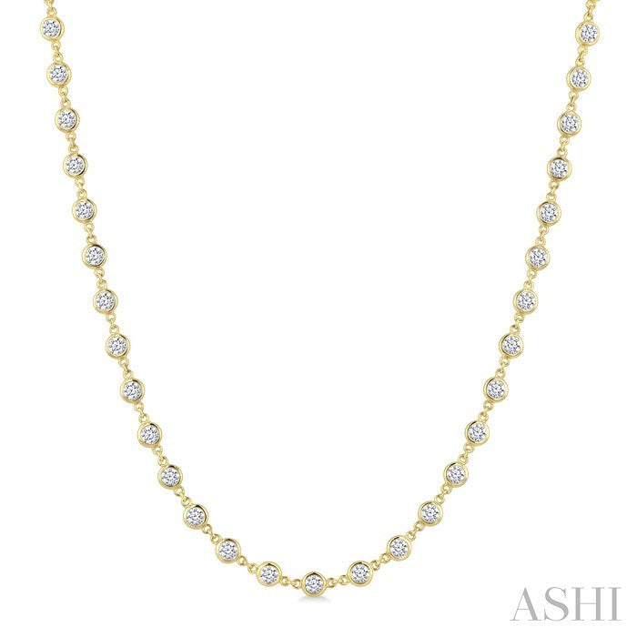 Bezel Set Diamond Station Necklace