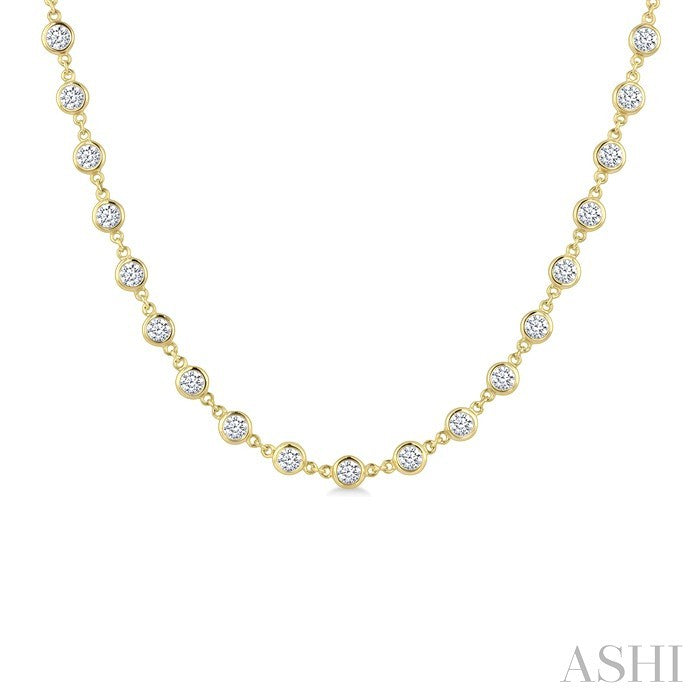 Bezel Set Diamond Station Necklace