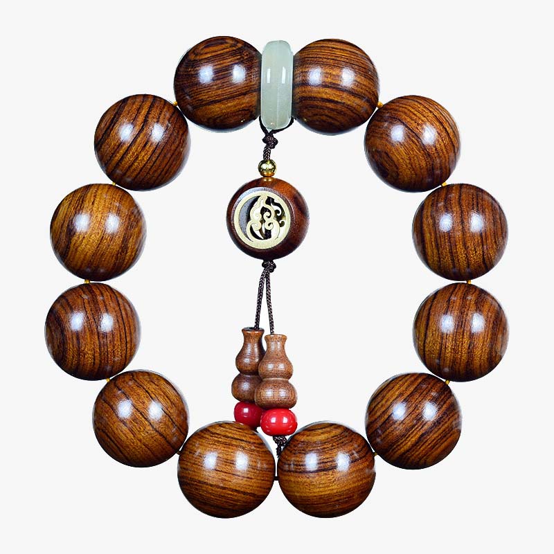Fortune Jewel Rosewood Warmth Calm Gourd Charm Bracelet