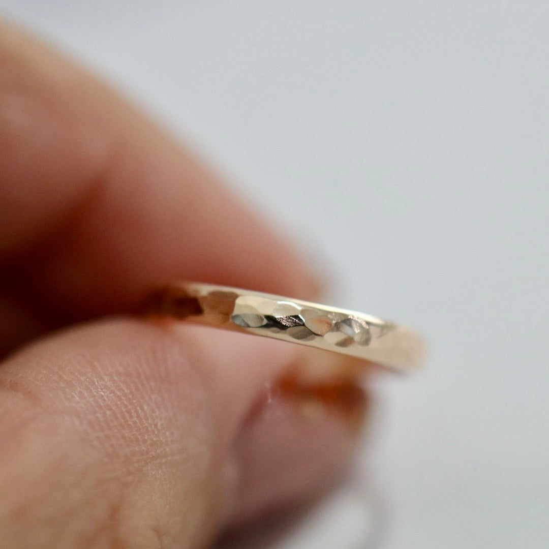Thick Hammered Stacking Ring - Choose Your Metal - Sterling Silver or 14 Karat Gold Fill