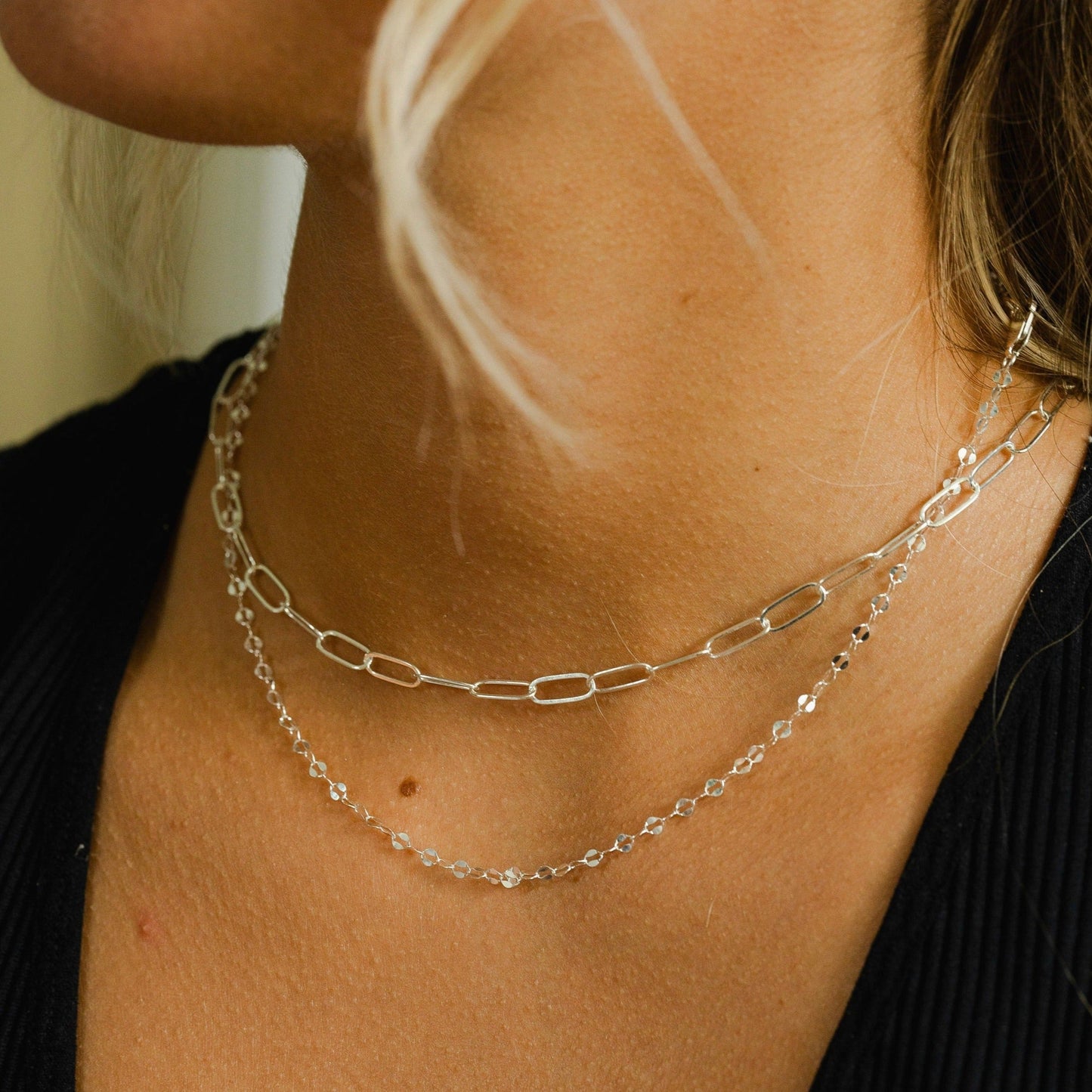 Sequin Layering Necklace - Choose Your Metal / Ready to ship in Gold Fill