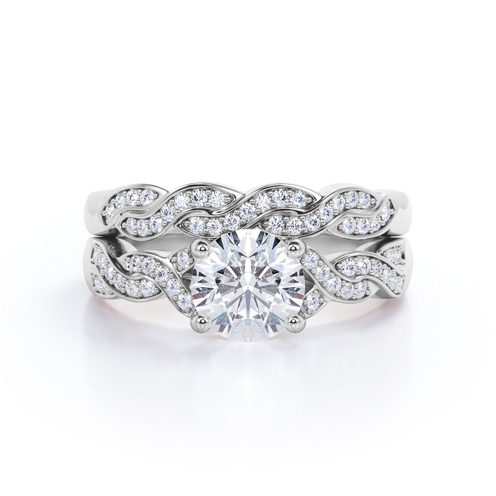 1 Carat Round Lab Diamond Infinity Bridal Set