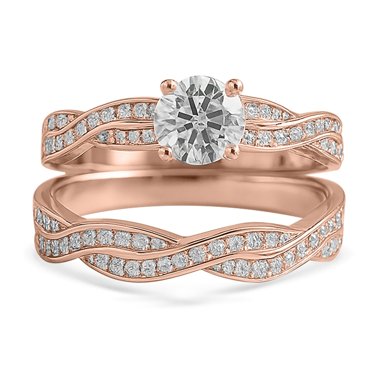 1 Carat Round Lab Diamond Infinity Bridal Set