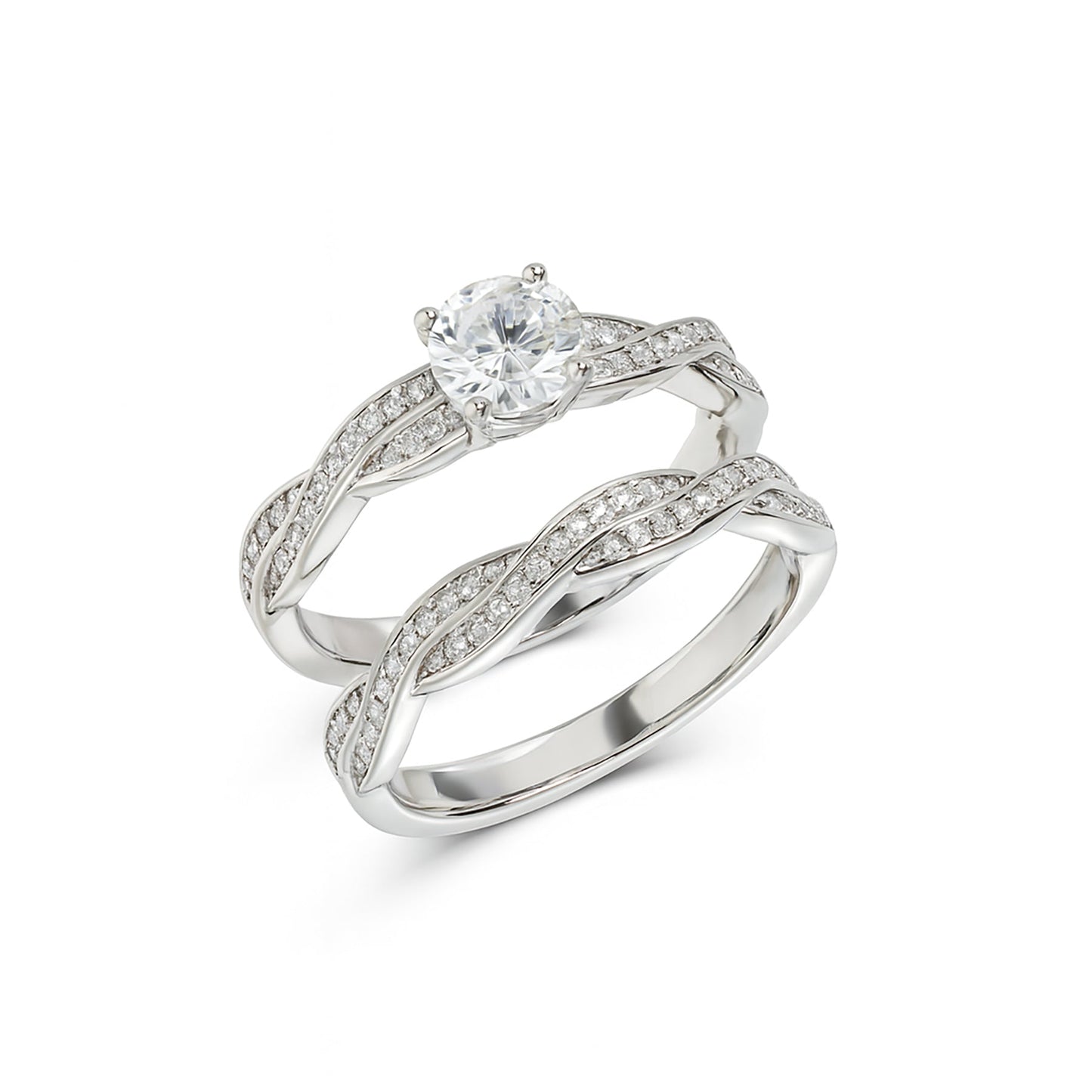 1 Carat Round Lab Diamond Infinity Bridal Set