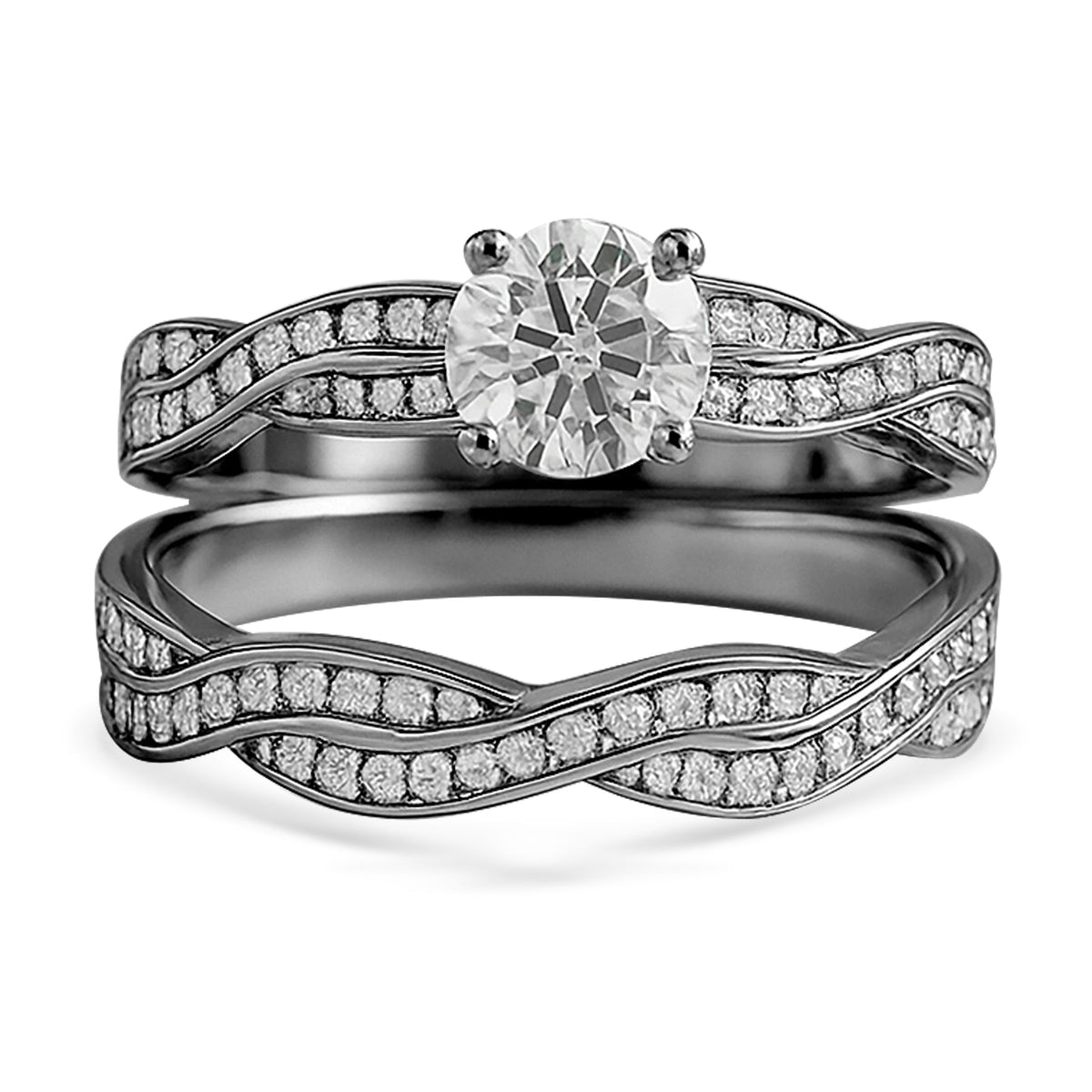 1 Carat Round Lab Diamond Infinity Bridal Set