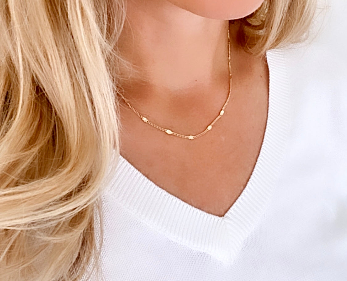 Dainty Gold Filled Celestial Chain Necklace Simple Layering Necklace Curb Chain Everyday Necklaces Christmas Gift Star Chain Necklace