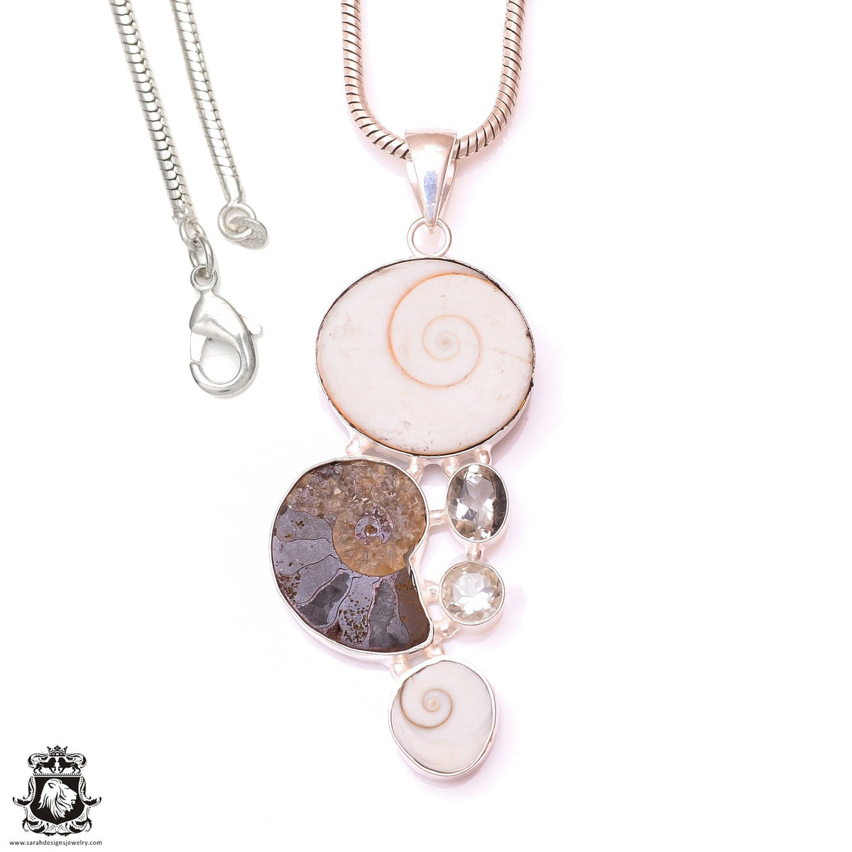 Ammonite Shiva Shell Pendant & 3MM Italian Chain P9812