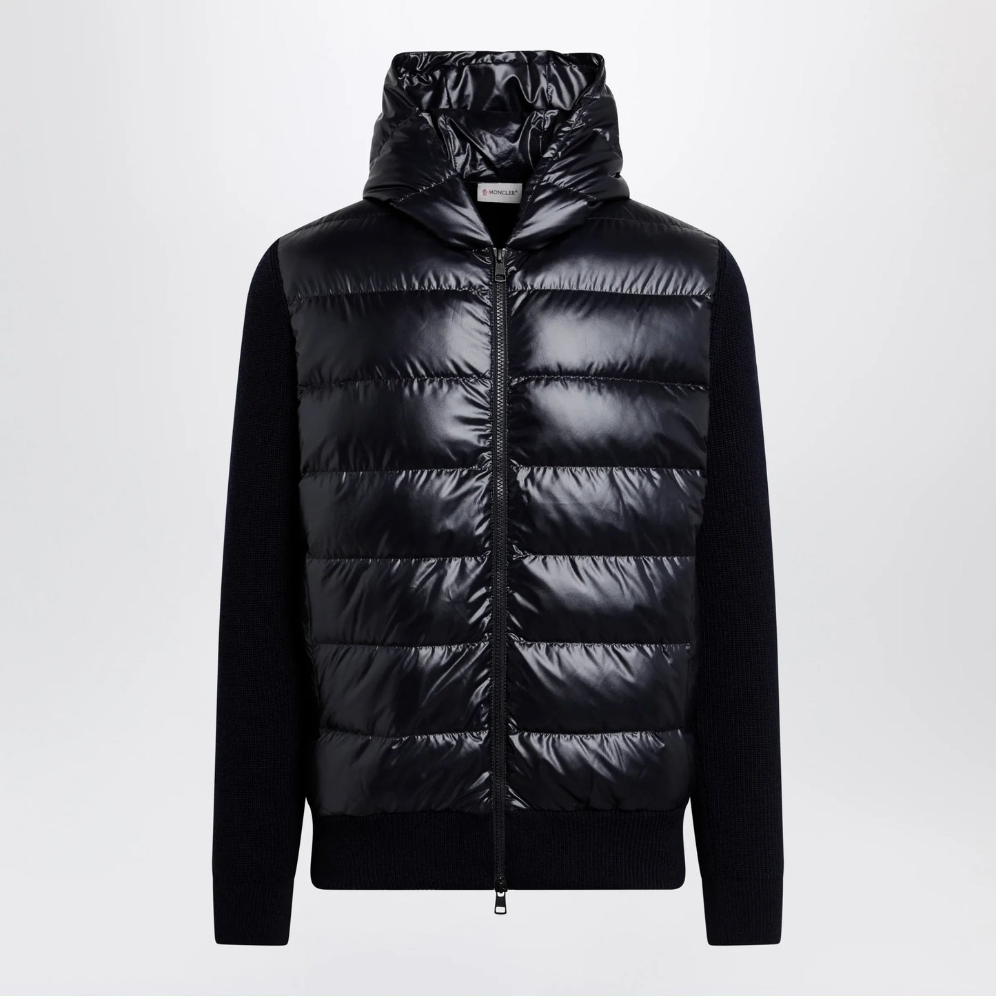 Moncler - Blue padded wool zip-up hoodie