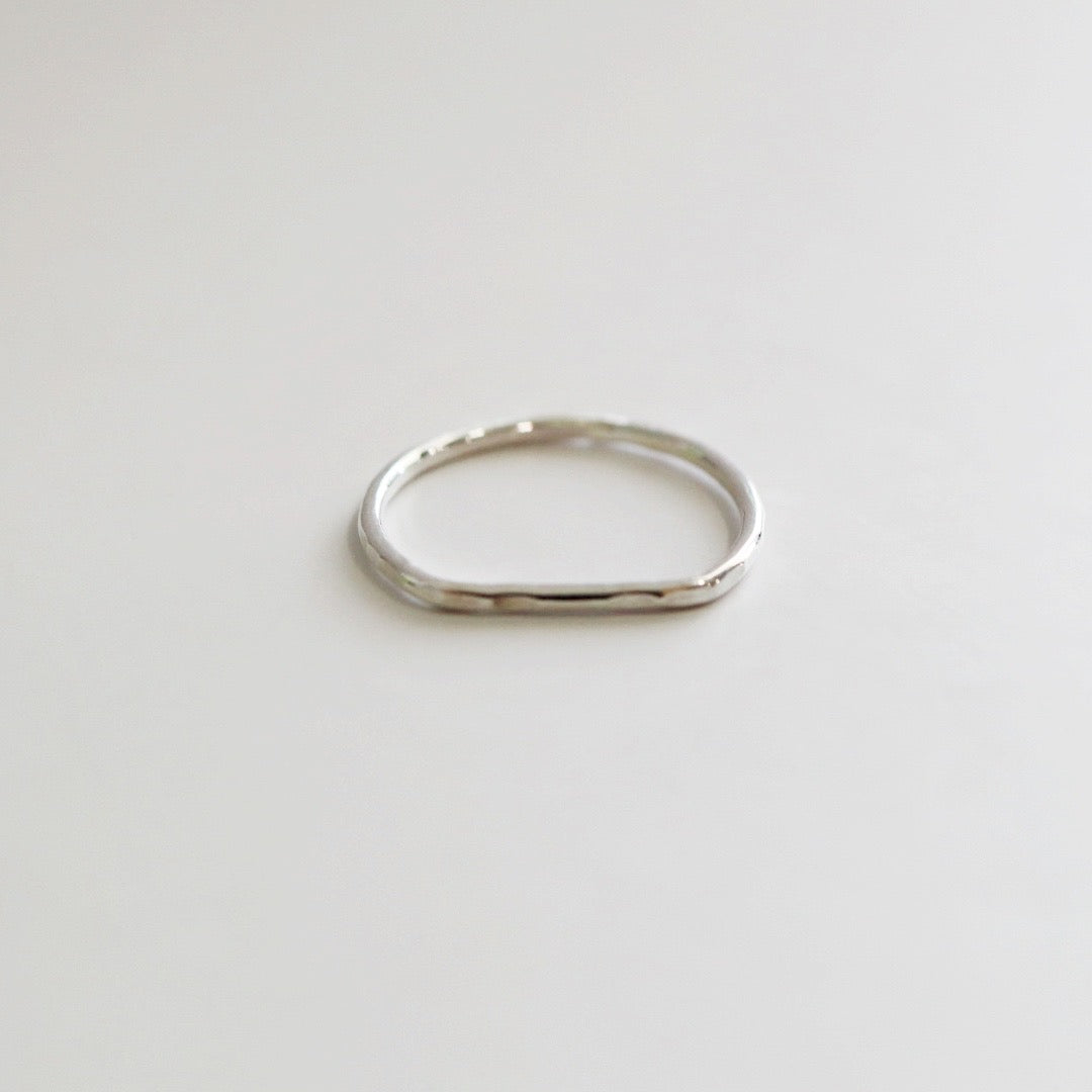 Flat Top Hammered Stacking Ring - Choose your Metal - Sterling Silver or Gold Fill