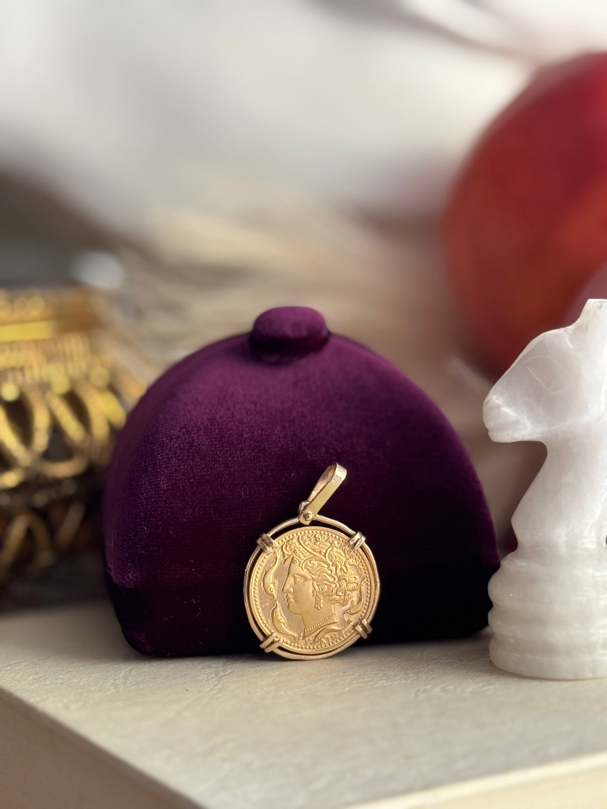 Estate 14k Yellow Coin Pendant w/ 14k Bezel