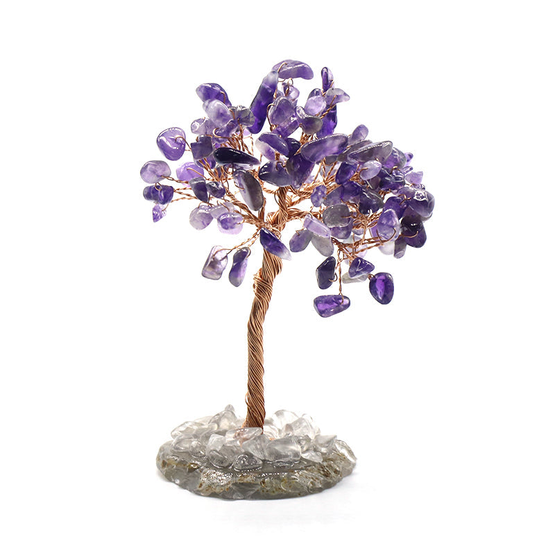 Crystal Tree of Life Decor - Home Feng Shui Decor - Natural Gemstone Bonsai Tree Figurine - New!