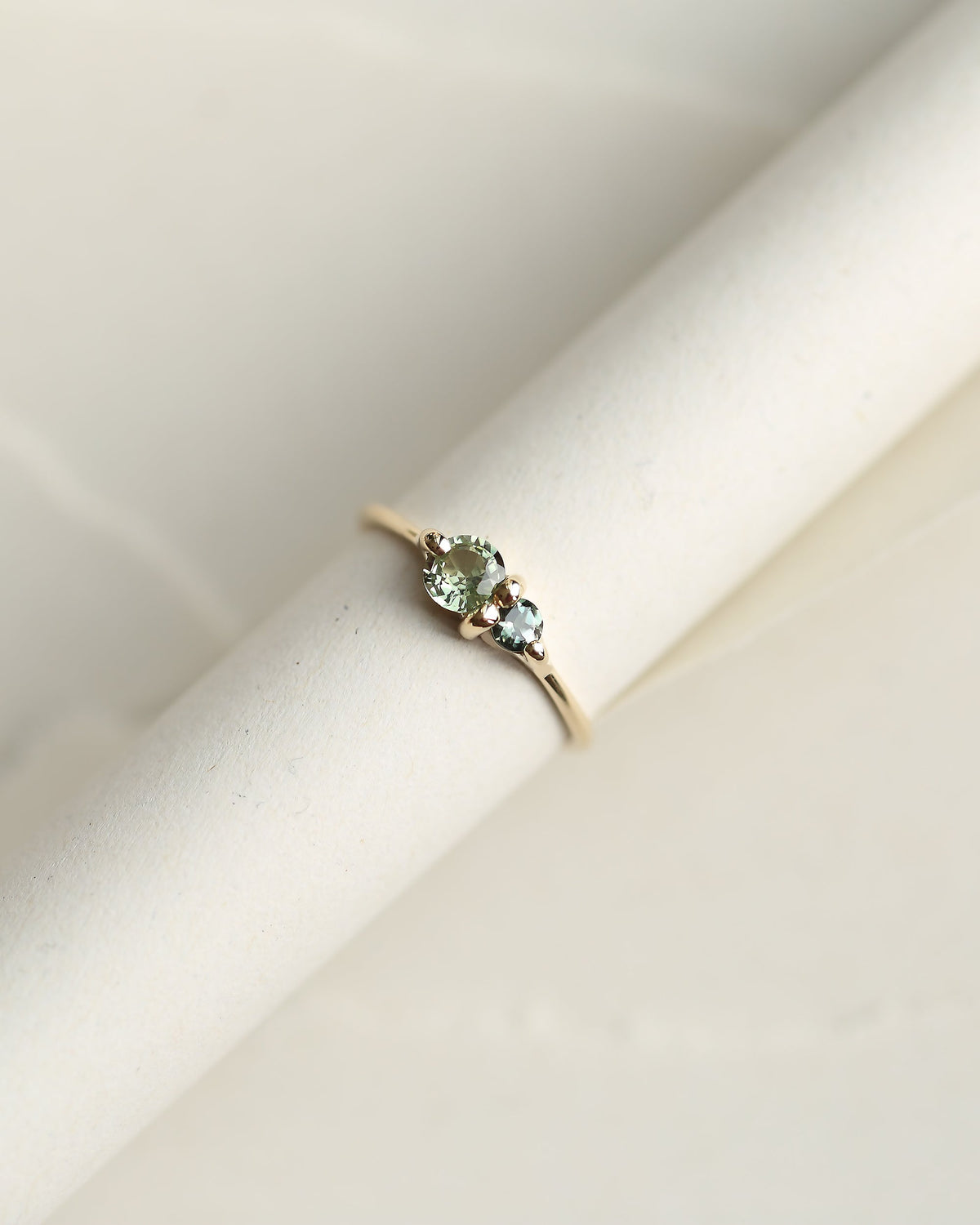 PAIRED SAPPHIRE AND TOURMALINE RING
