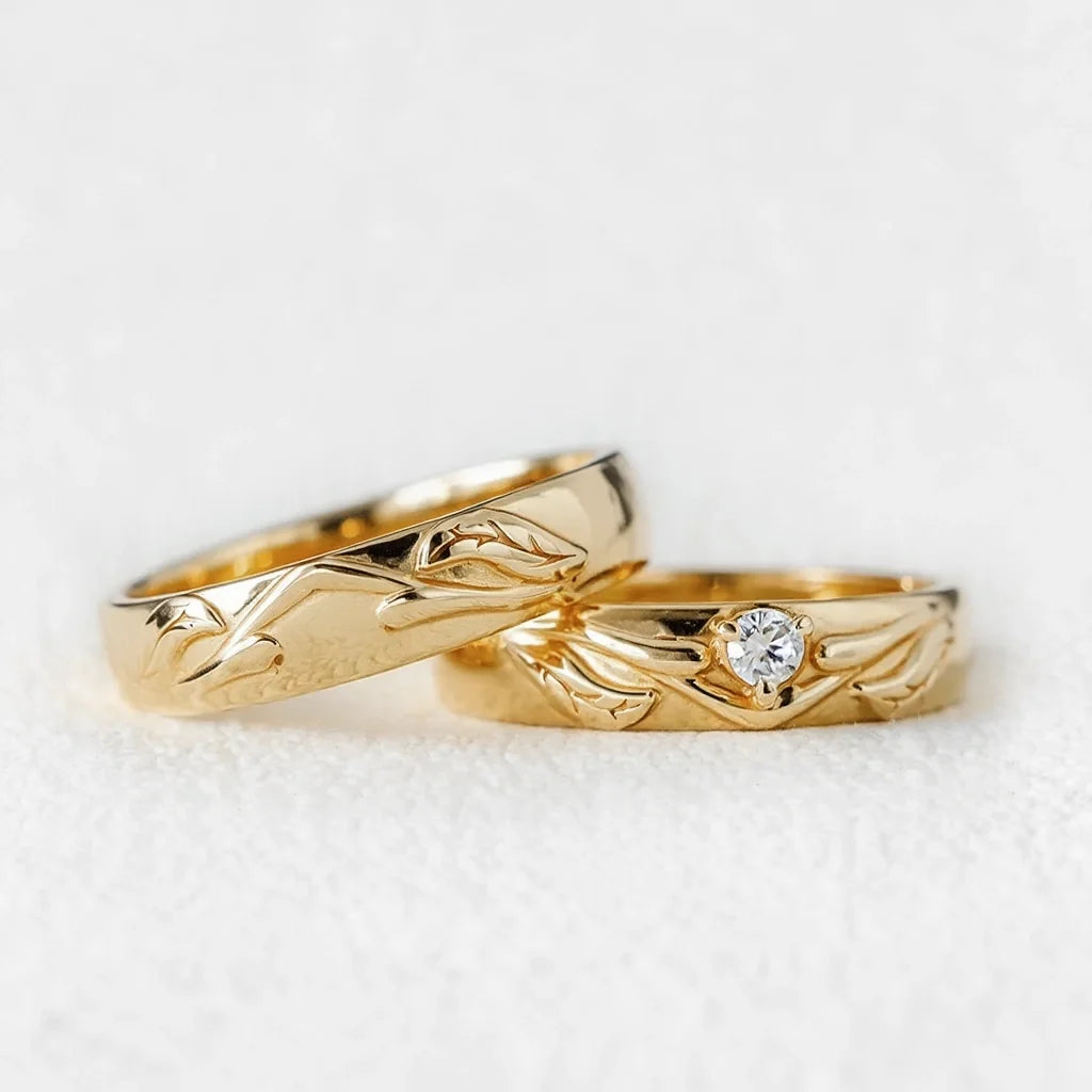 The Eternal Vine | Diamond Intertwined Wedding Couple Band